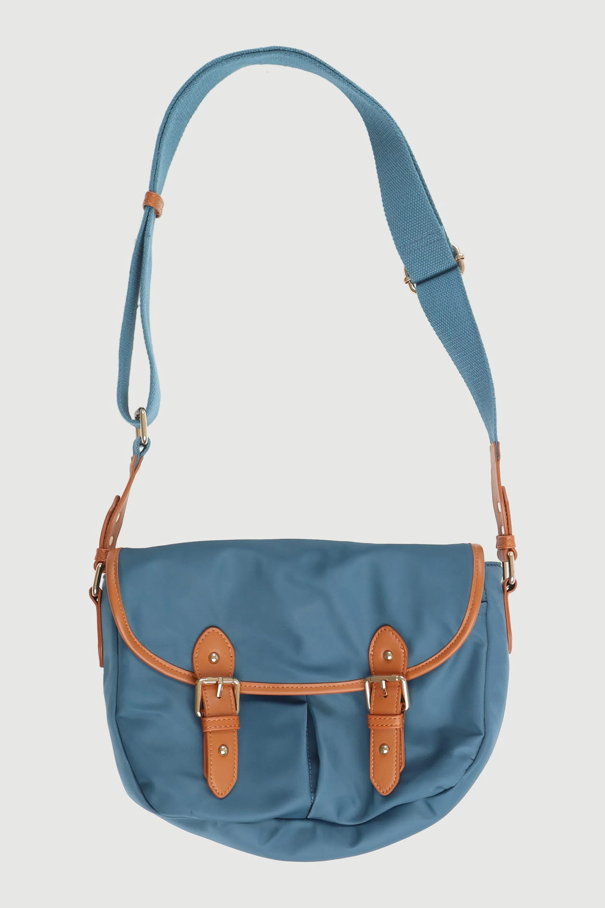 Sac Bandoulière Bleu et Camel - Taille T.U.