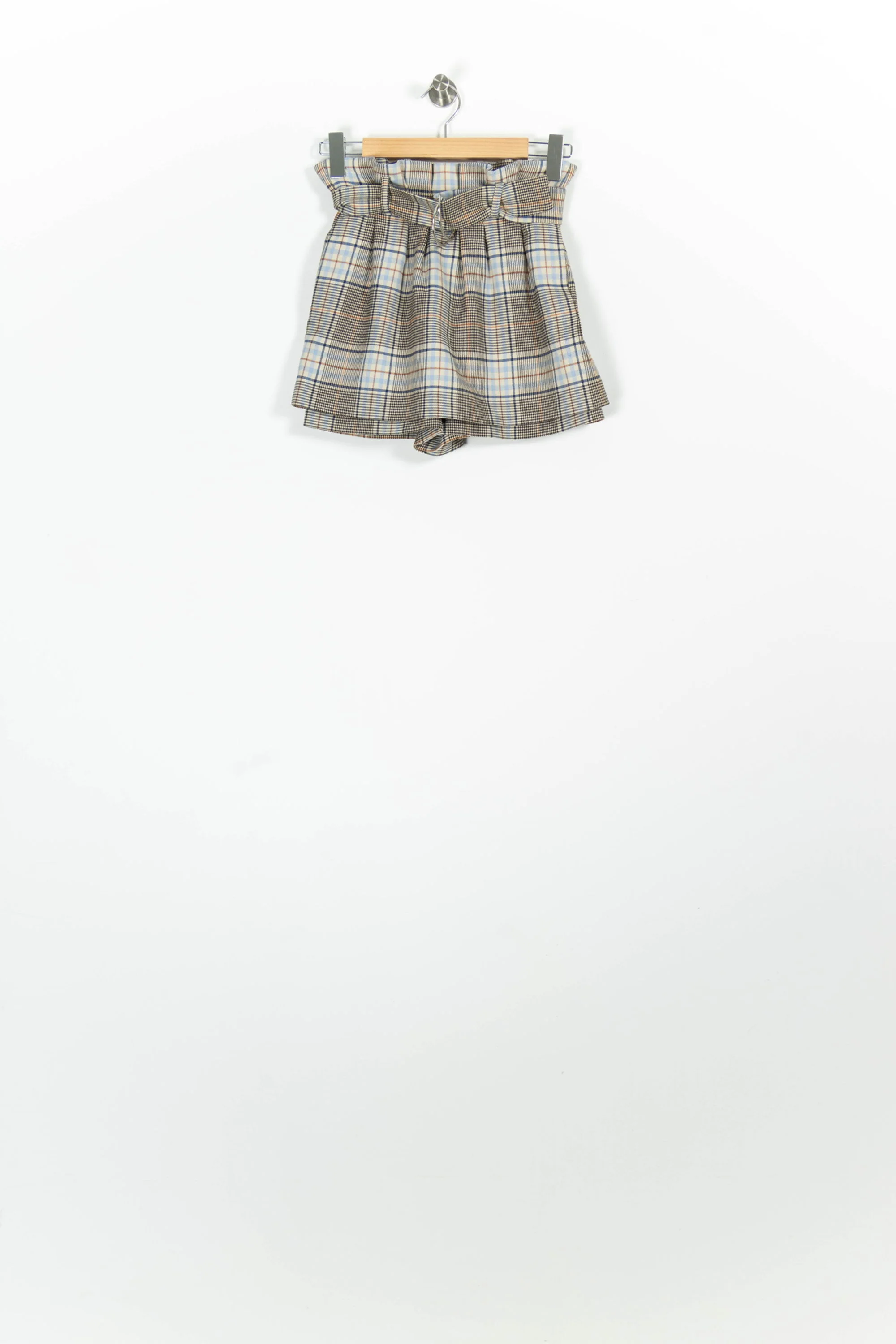 Short À Carreaux Beige et Bleu - Taille S/36 - Image 2