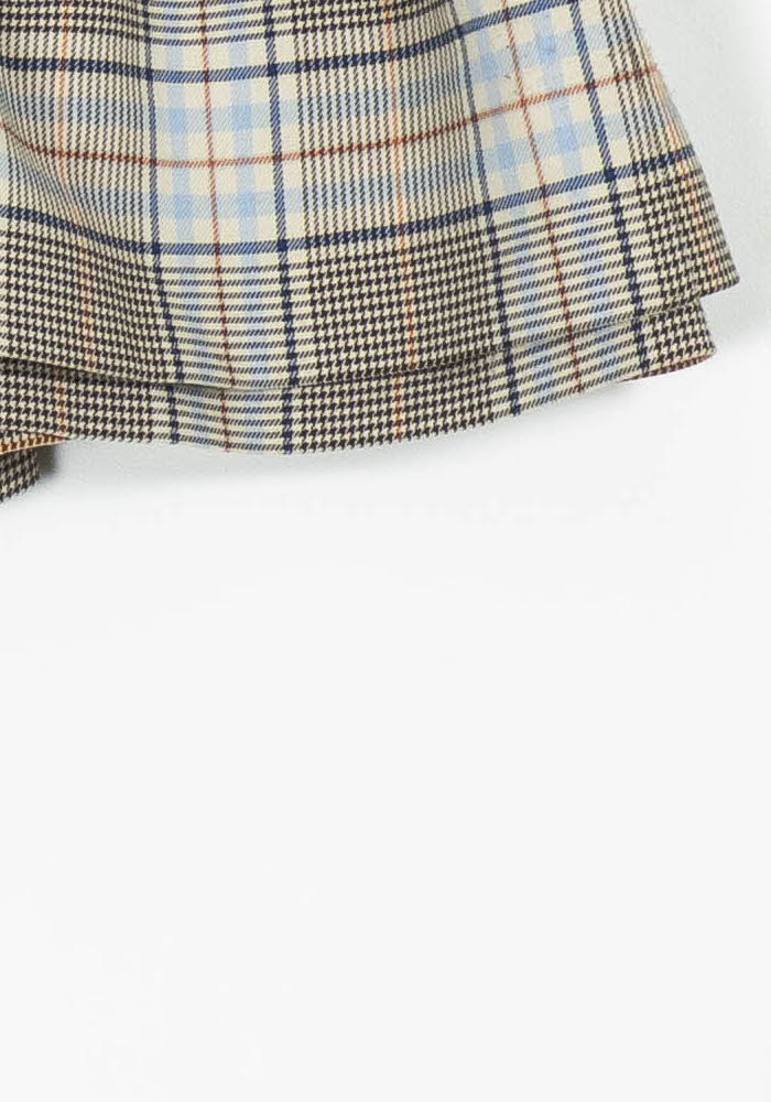 Short À Carreaux Beige et Bleu - Taille S/36 - Image 3