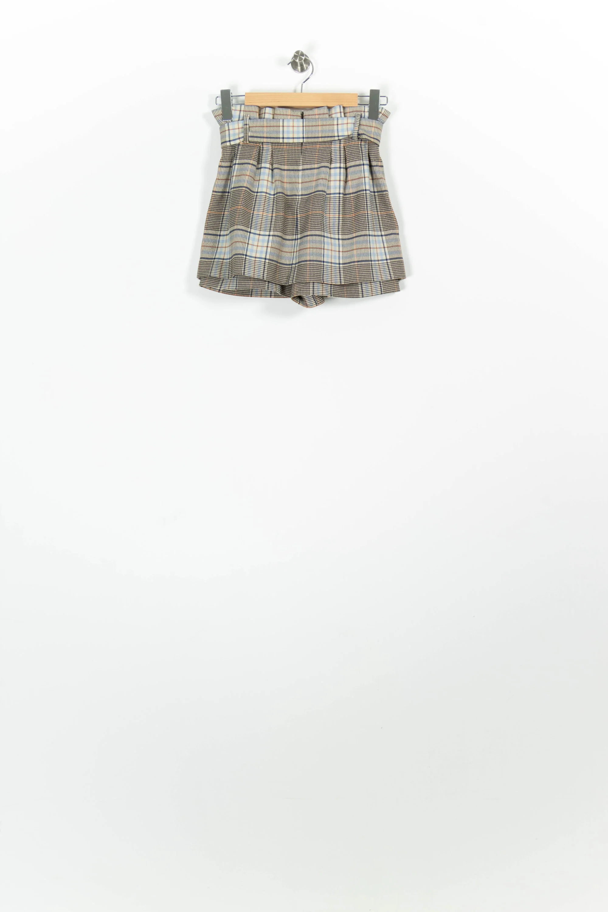 Short À Carreaux Beige et Bleu - Taille S/36 - Image 4