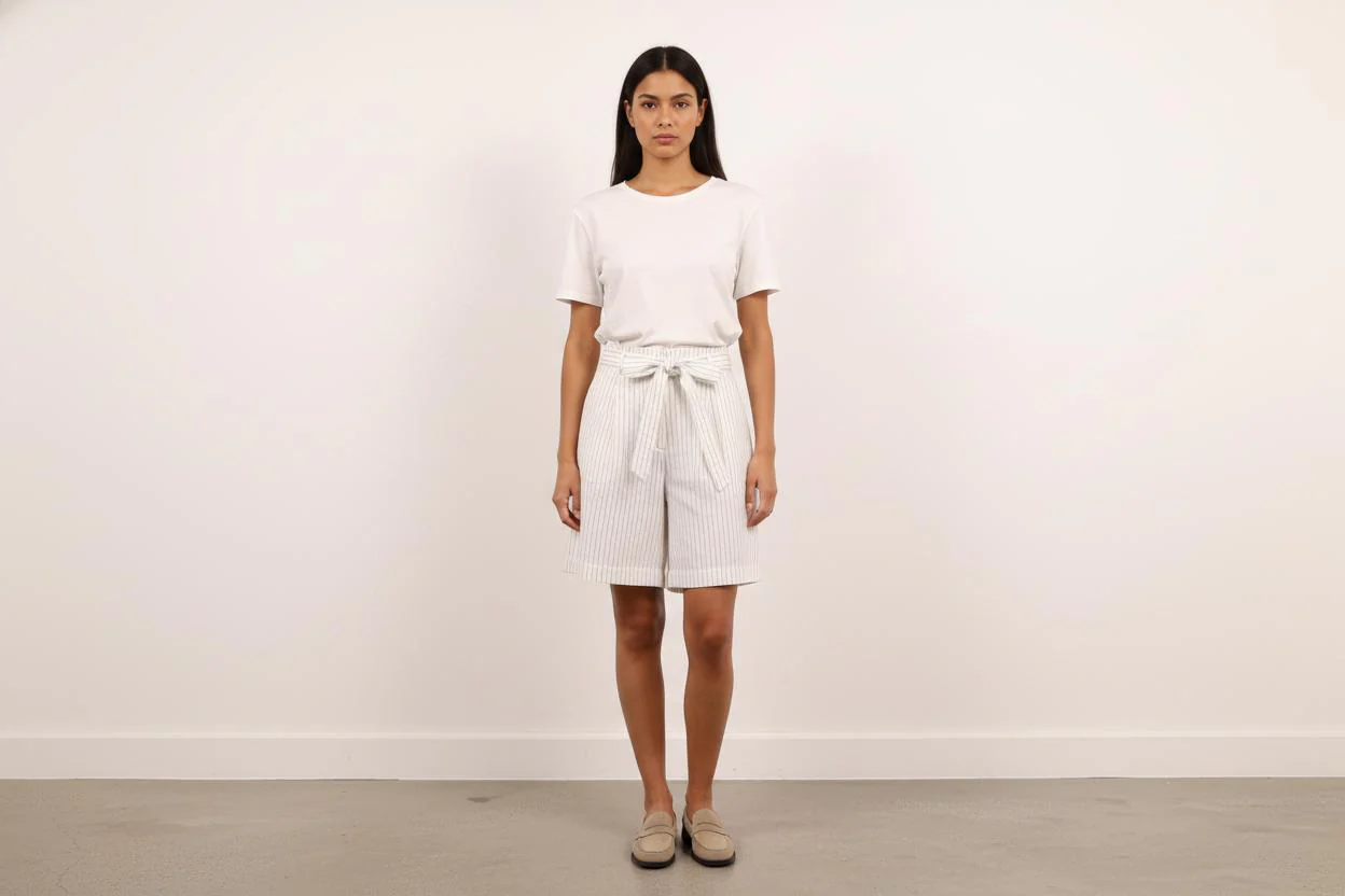 Short Blanc à Rayures - Taille M/38