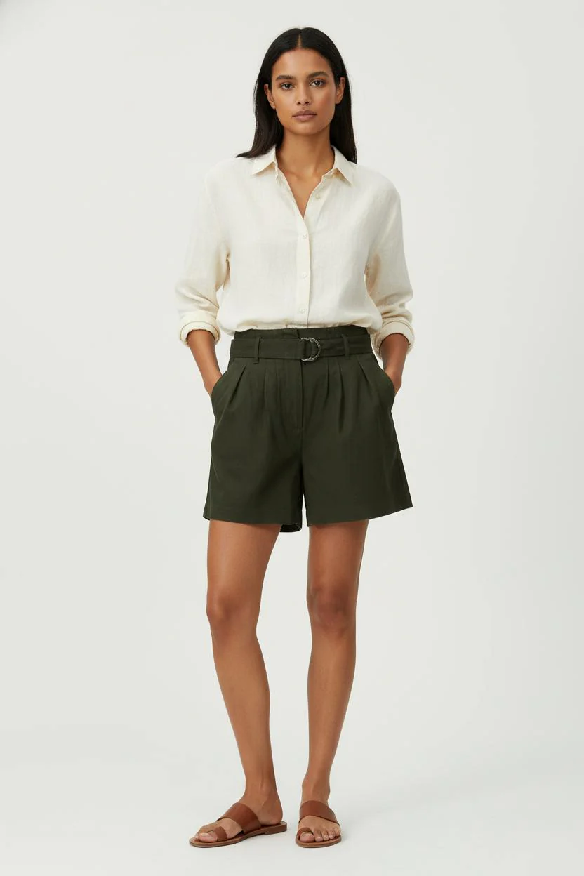 Short Taille Haute Vert Foncé - Taille S/36