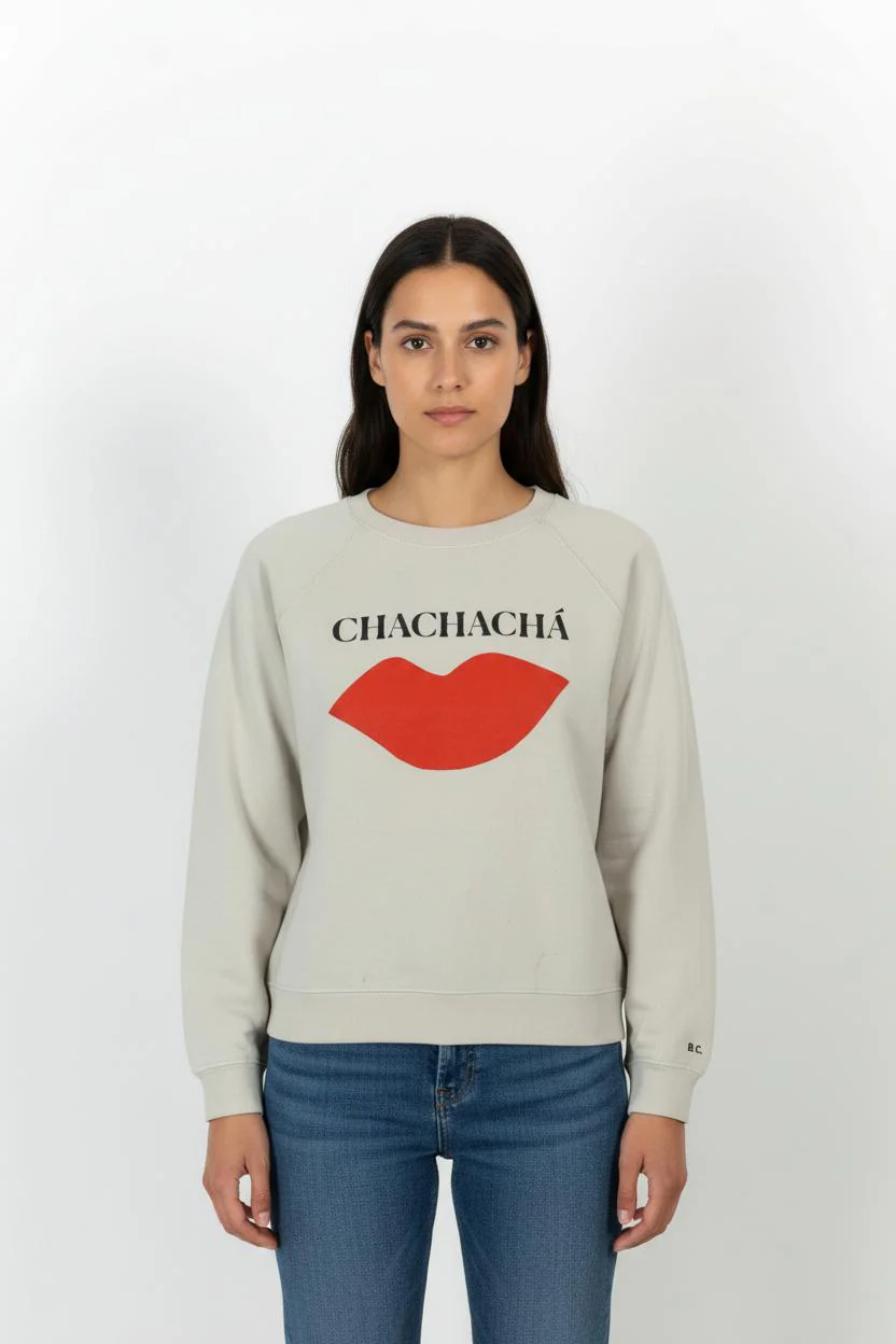 Sweat-shirt Beige et Rouge - Taille S/36