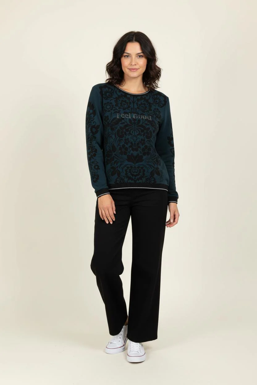 Sweatshirt Bleu Foncé et Noir - Taille L/40