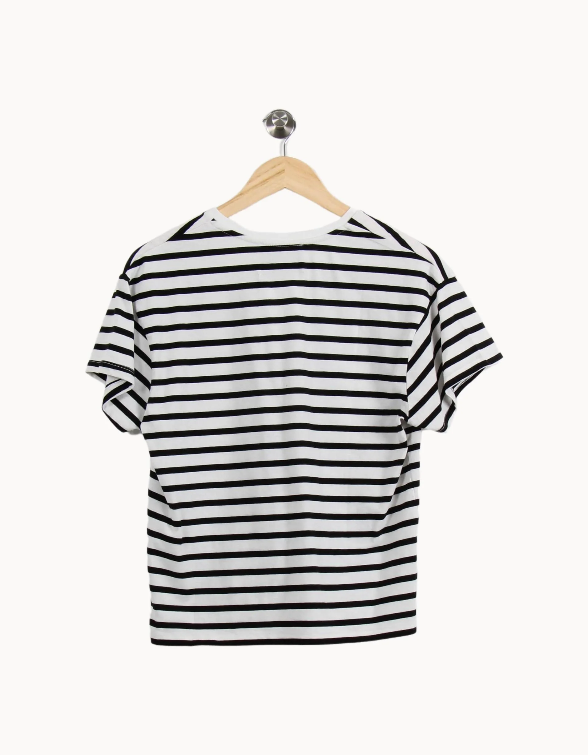 T-shirt blanc et noir rayé - Taille XS/34 - Image 4