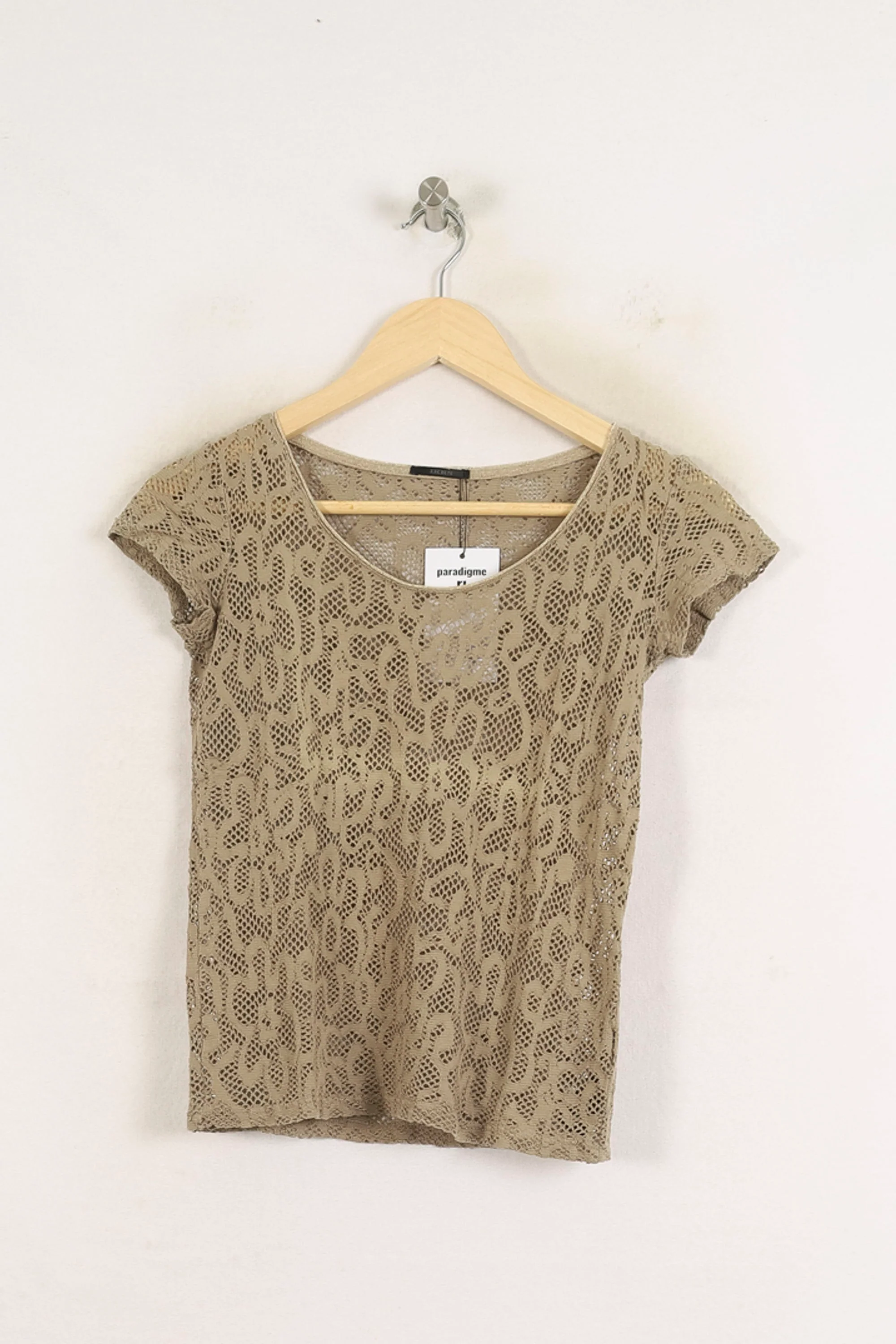 T-shirt Dentelle Doré - Taille XS/34 - Image 2