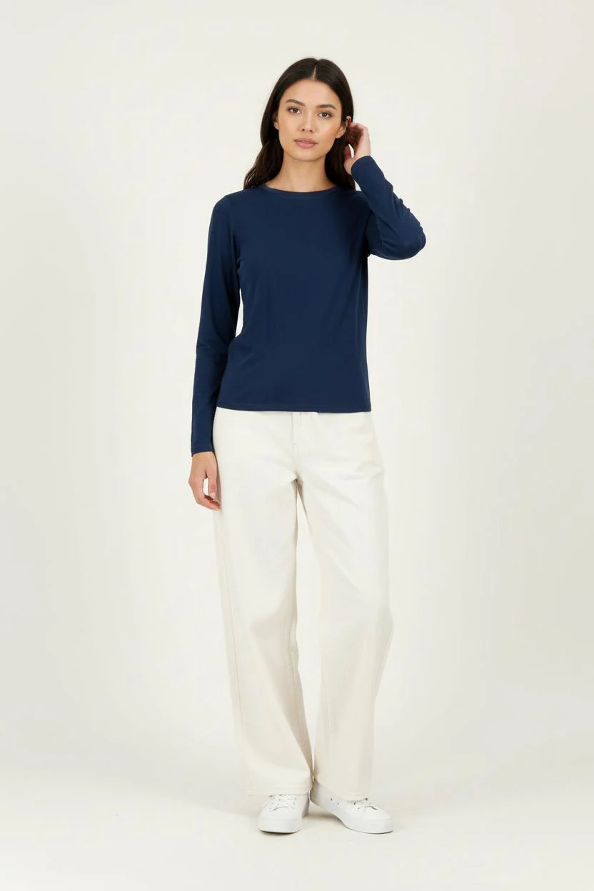 T-shirt Manches Longues Bleu - Taille XS/34