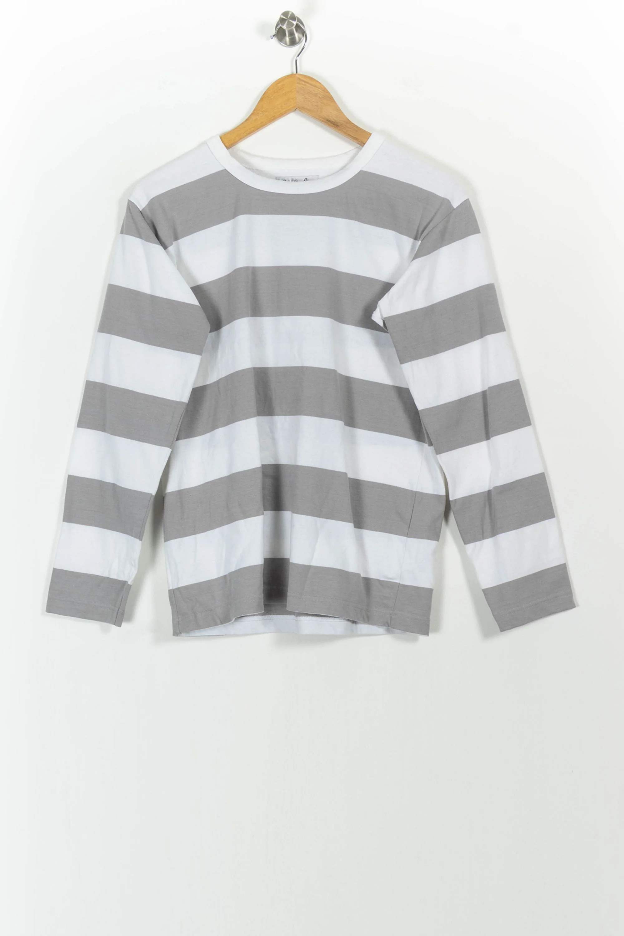 T-shirt Manches Longues Gris et Blanc - Taille M/38 - Image 2