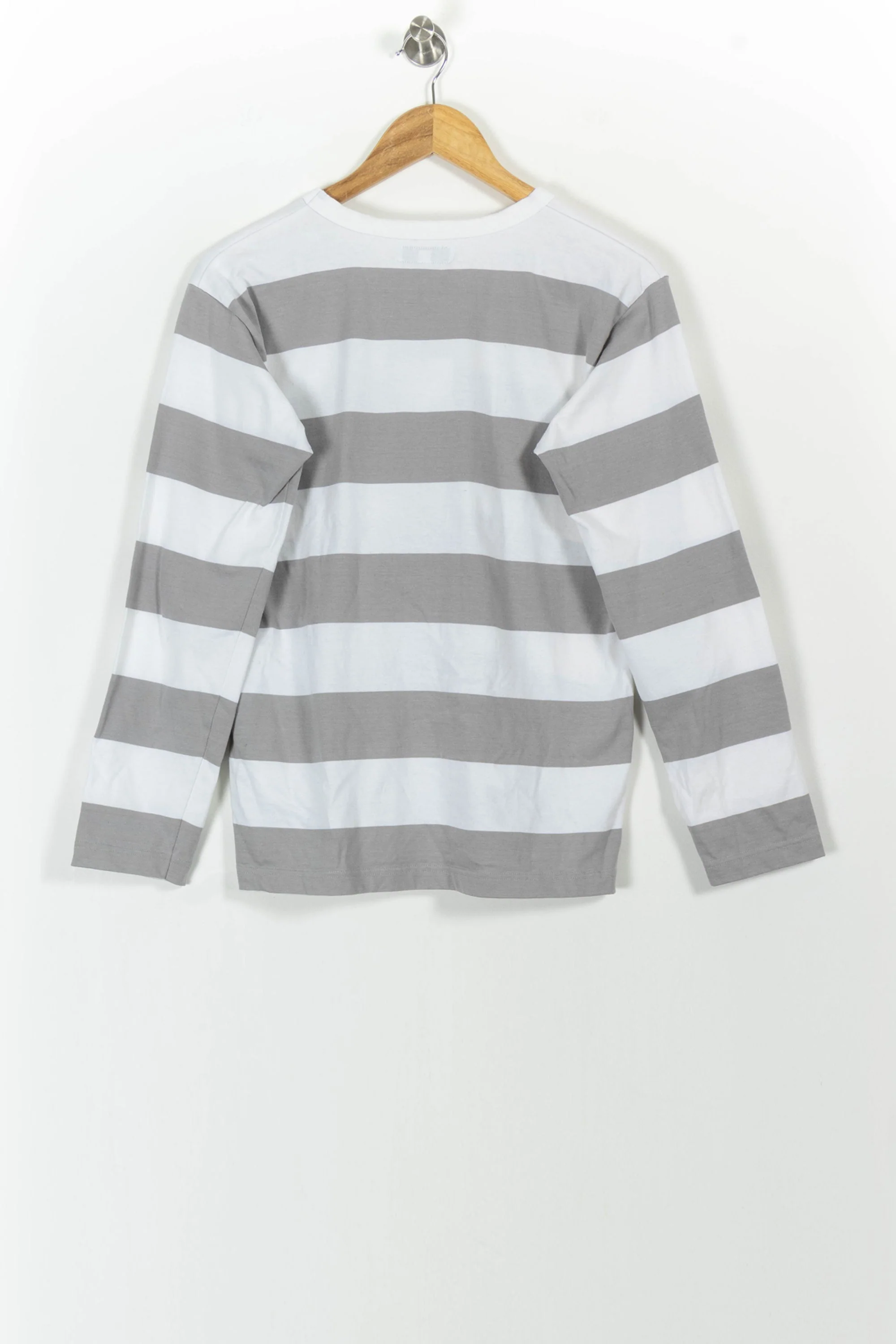 T-shirt Manches Longues Gris et Blanc - Taille M/38 - Image 4