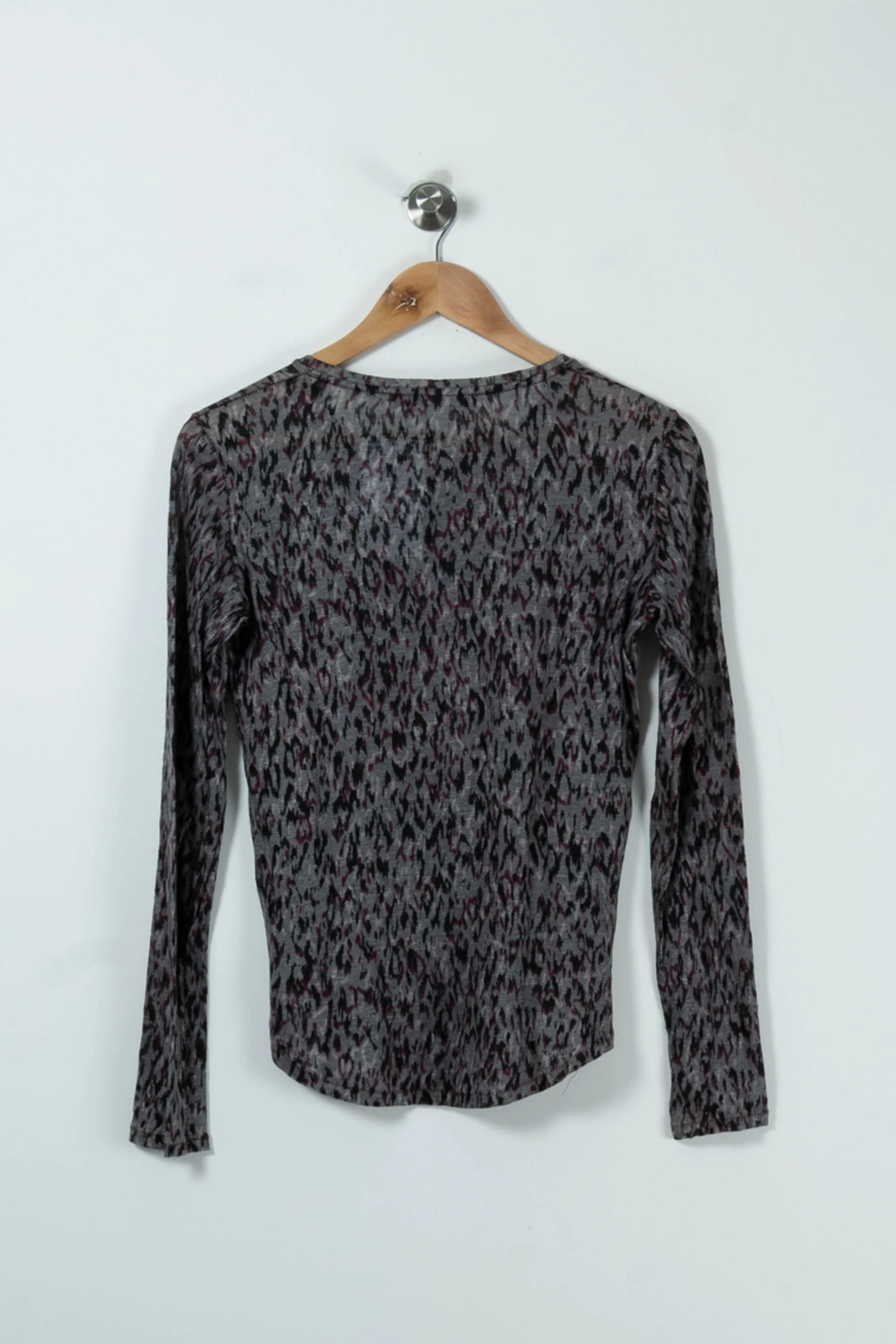 T-shirt Manches Longues Gris et Noir - Taille S/36 - Image 4