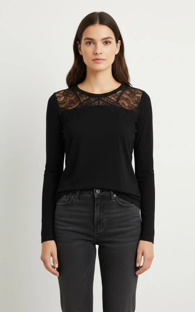 T-shirt Manches Longues Noir - Taille M/38