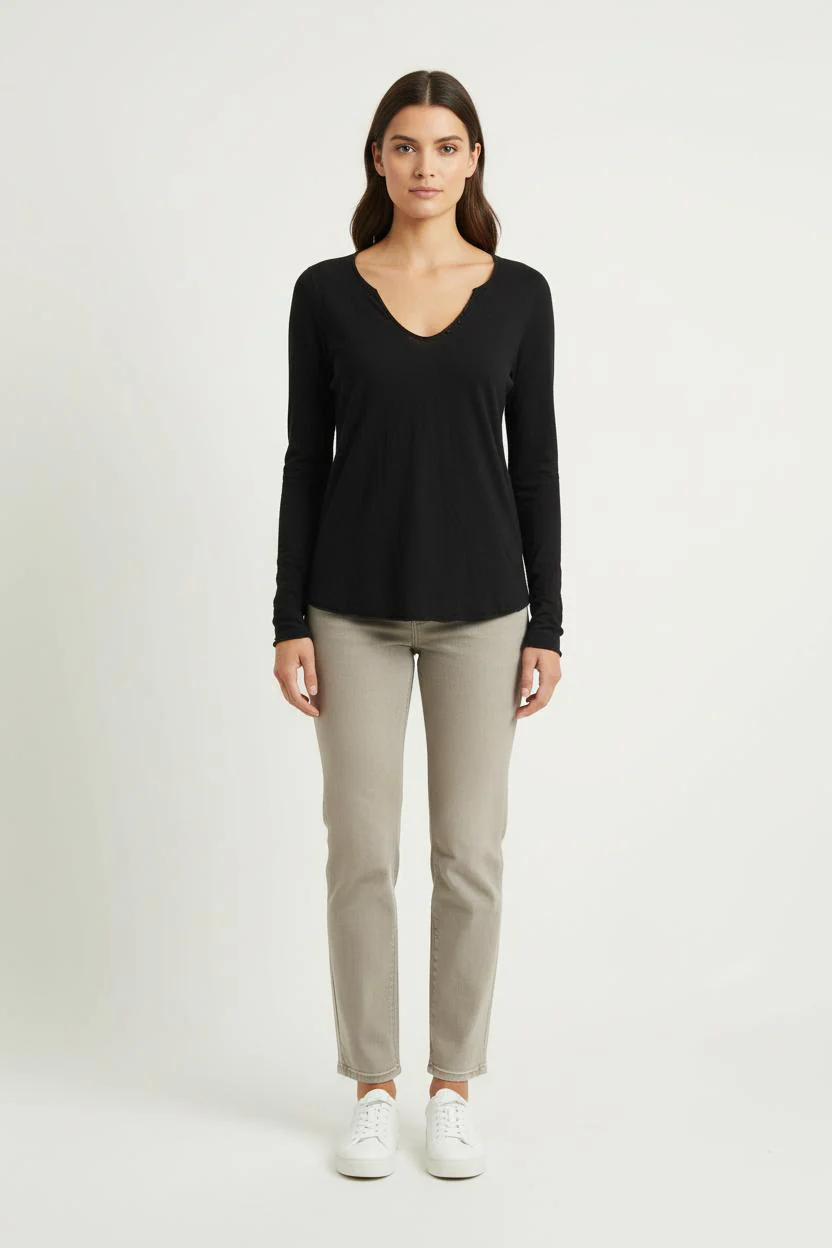 T-shirt Manches Longues Noir - Taille S/36