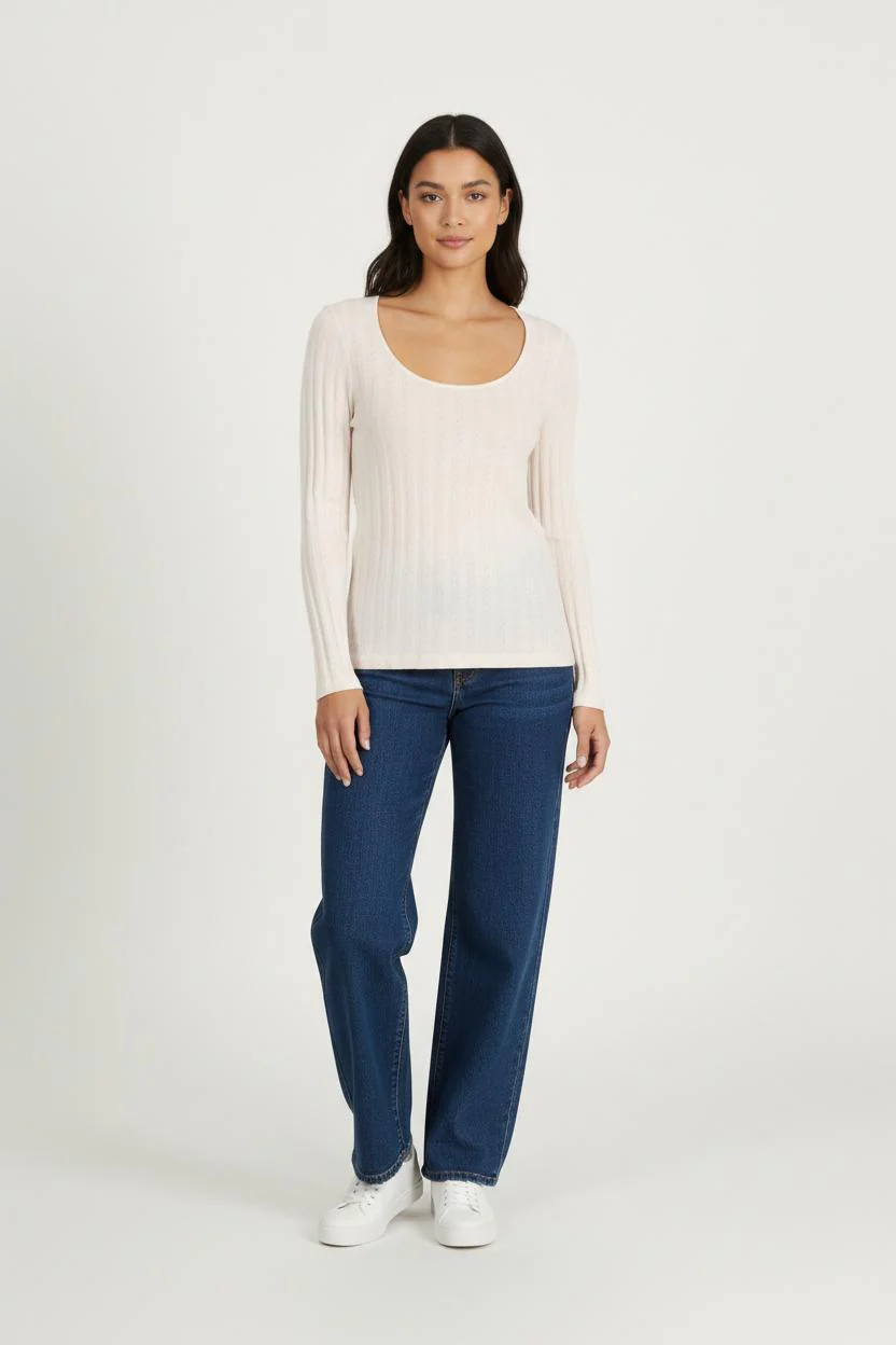 T-shirt Manches Longues Rose - Taille XS/34