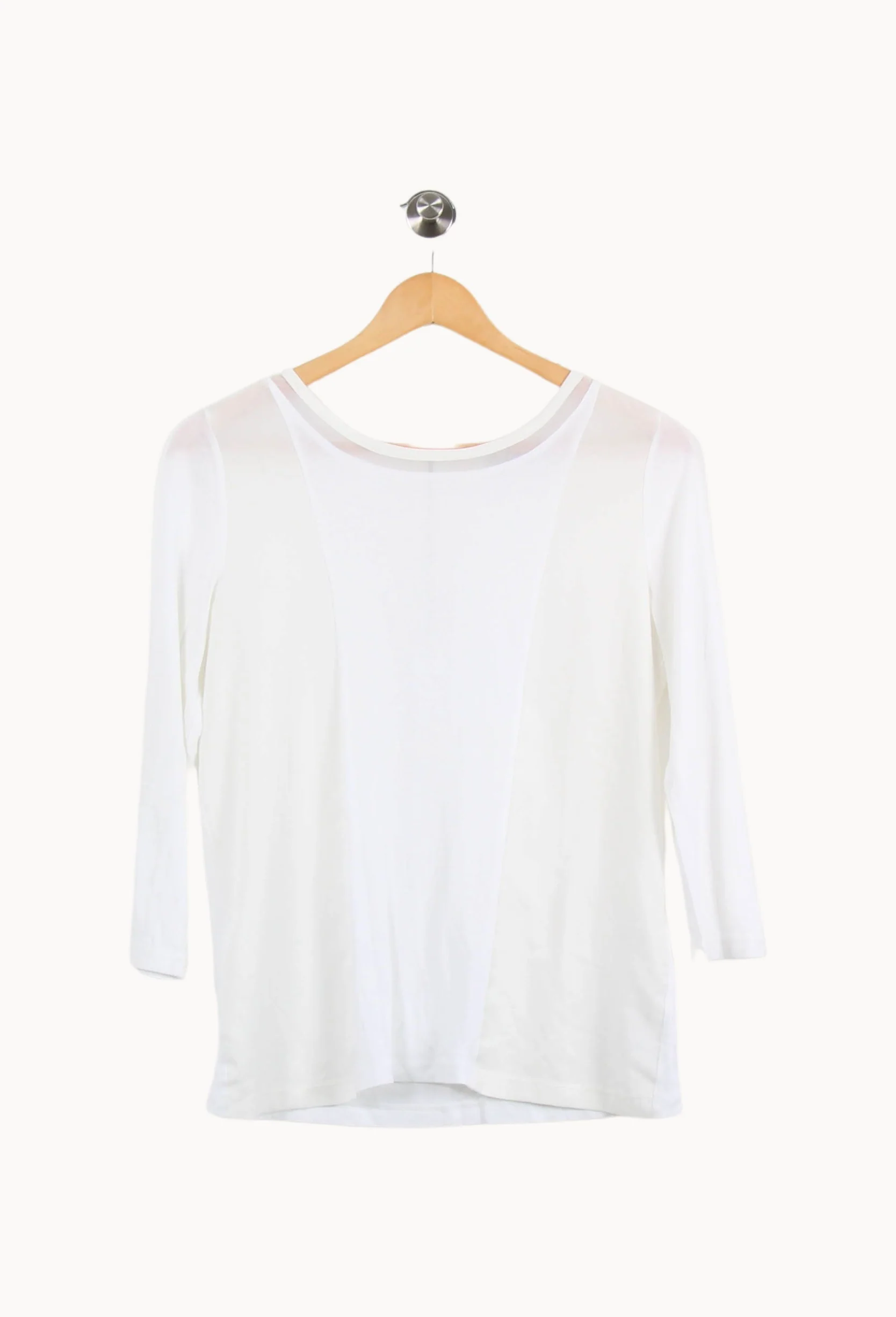 T-shirt Manches Trois Quarts Blanc - Taille M/38 - Image 2
