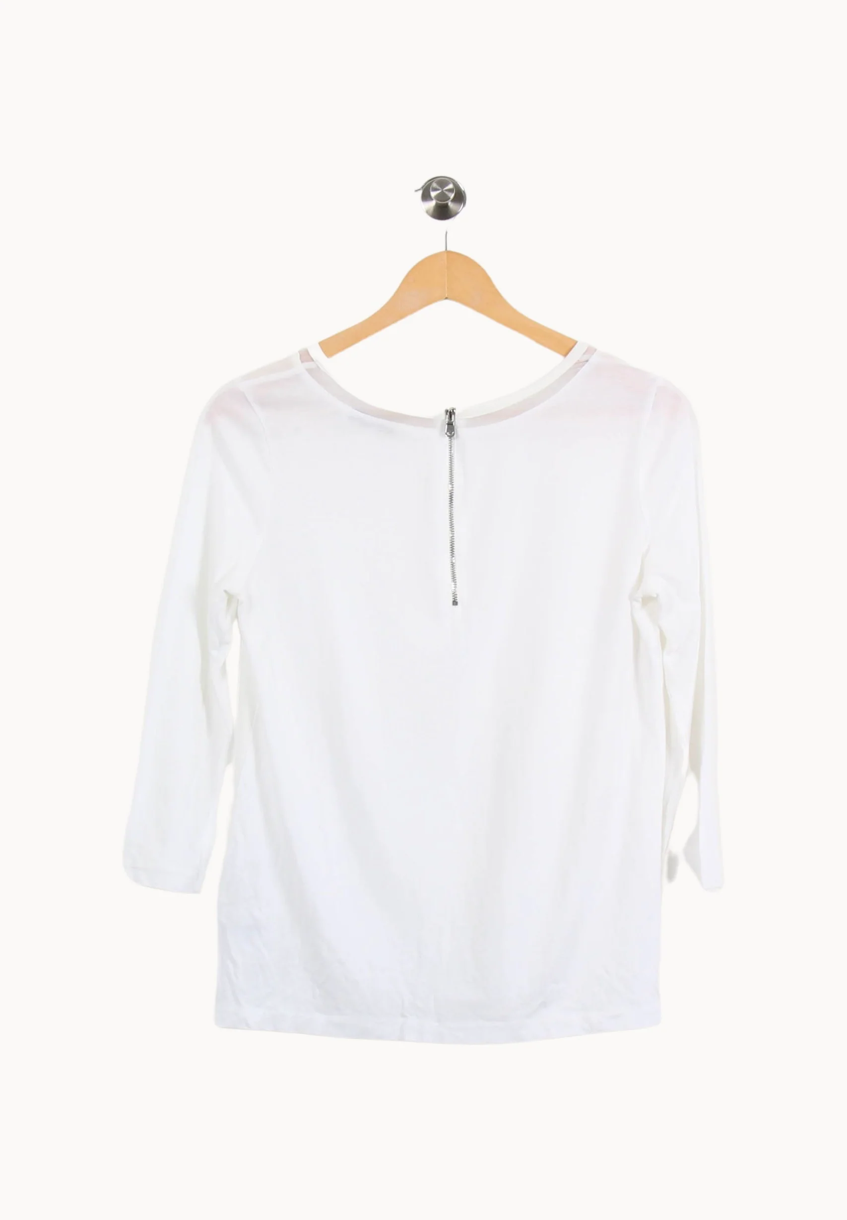 T-shirt Manches Trois Quarts Blanc - Taille M/38 - Image 4
