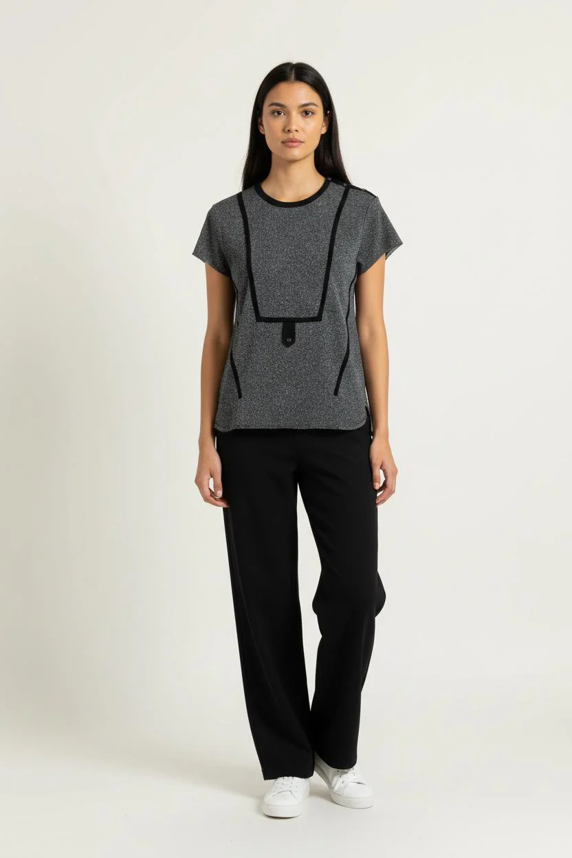 T-shirt Noir et Gris - Taille S/36