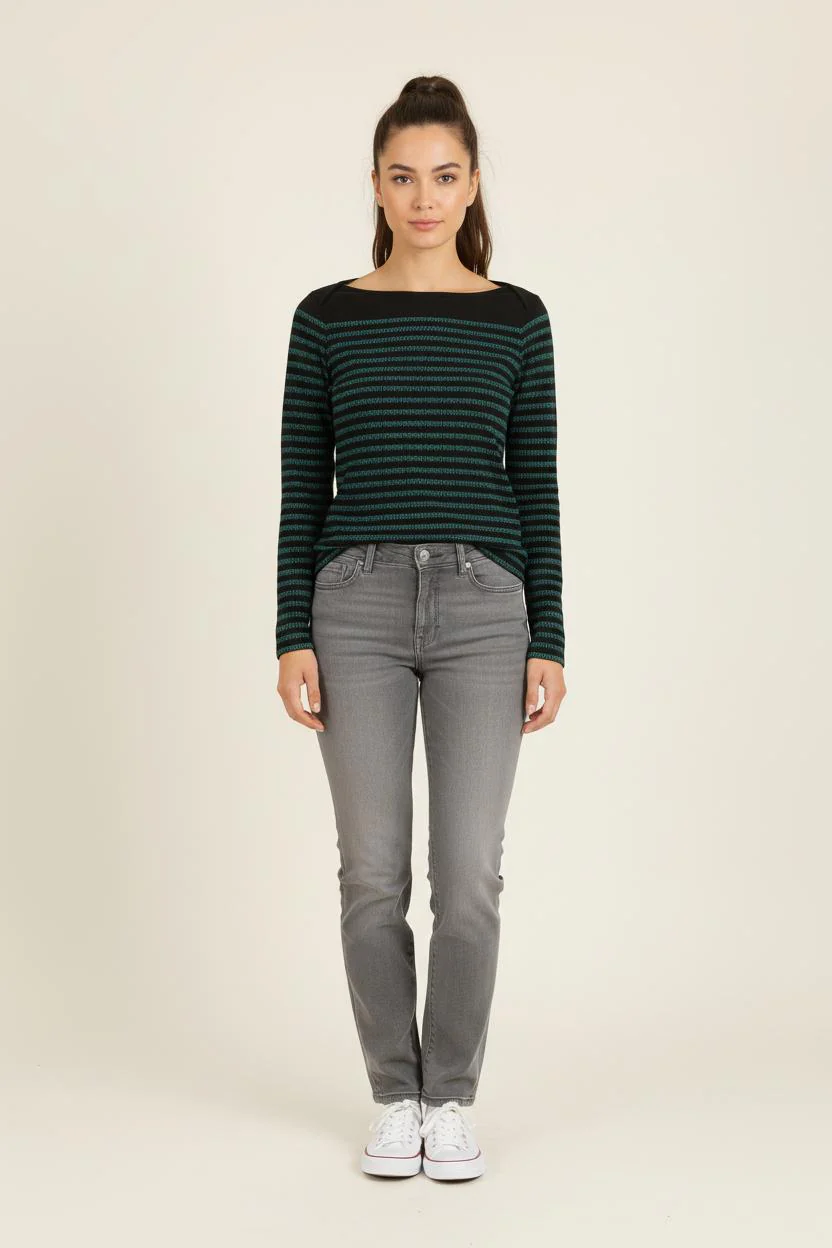 T-shirt Noir et Vert - Taille XS/34