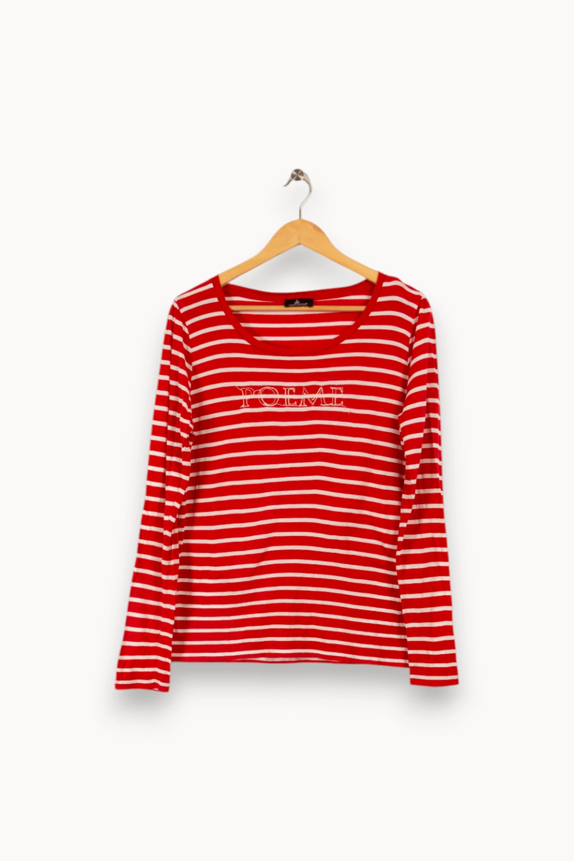 T-shirt rouge et blanc rayé - Taille XXL/44 - Image 2