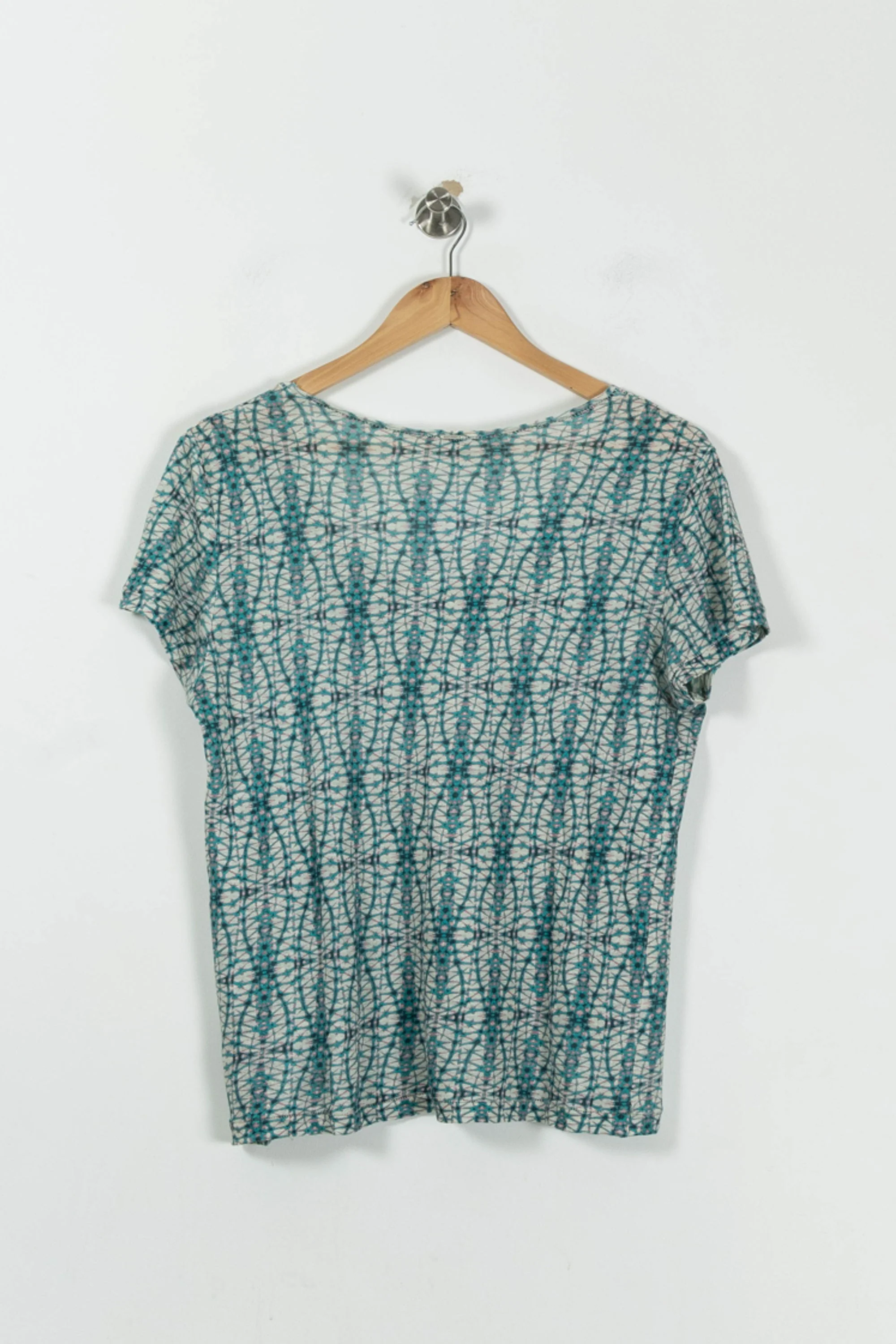 T-shirt Vert et Blanc - Taille S/36 - Image 4