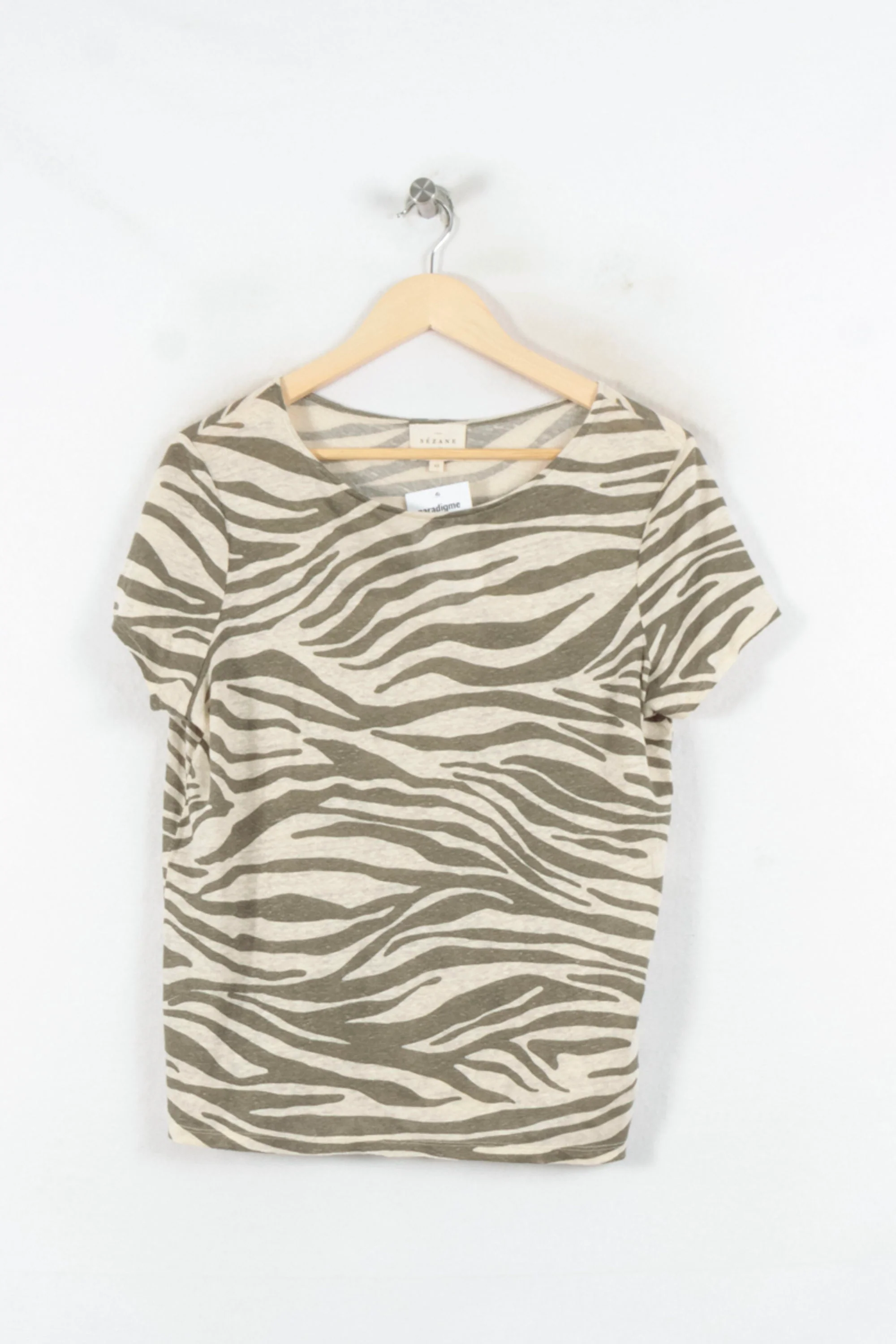 Tee-shirt Beige et Kaki - Taille XS/34 - Image 2