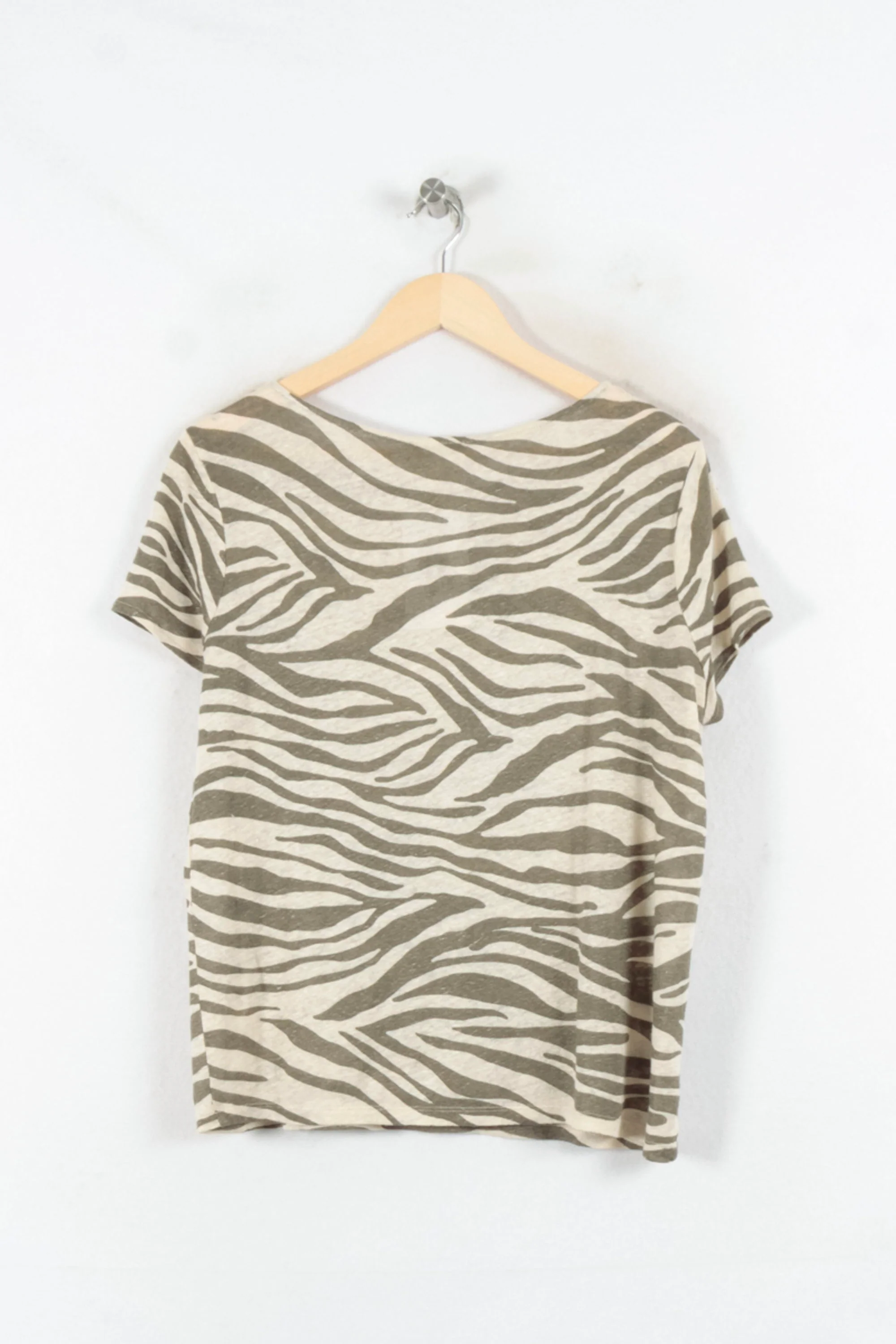Tee-shirt Beige et Kaki - Taille XS/34 - Image 4