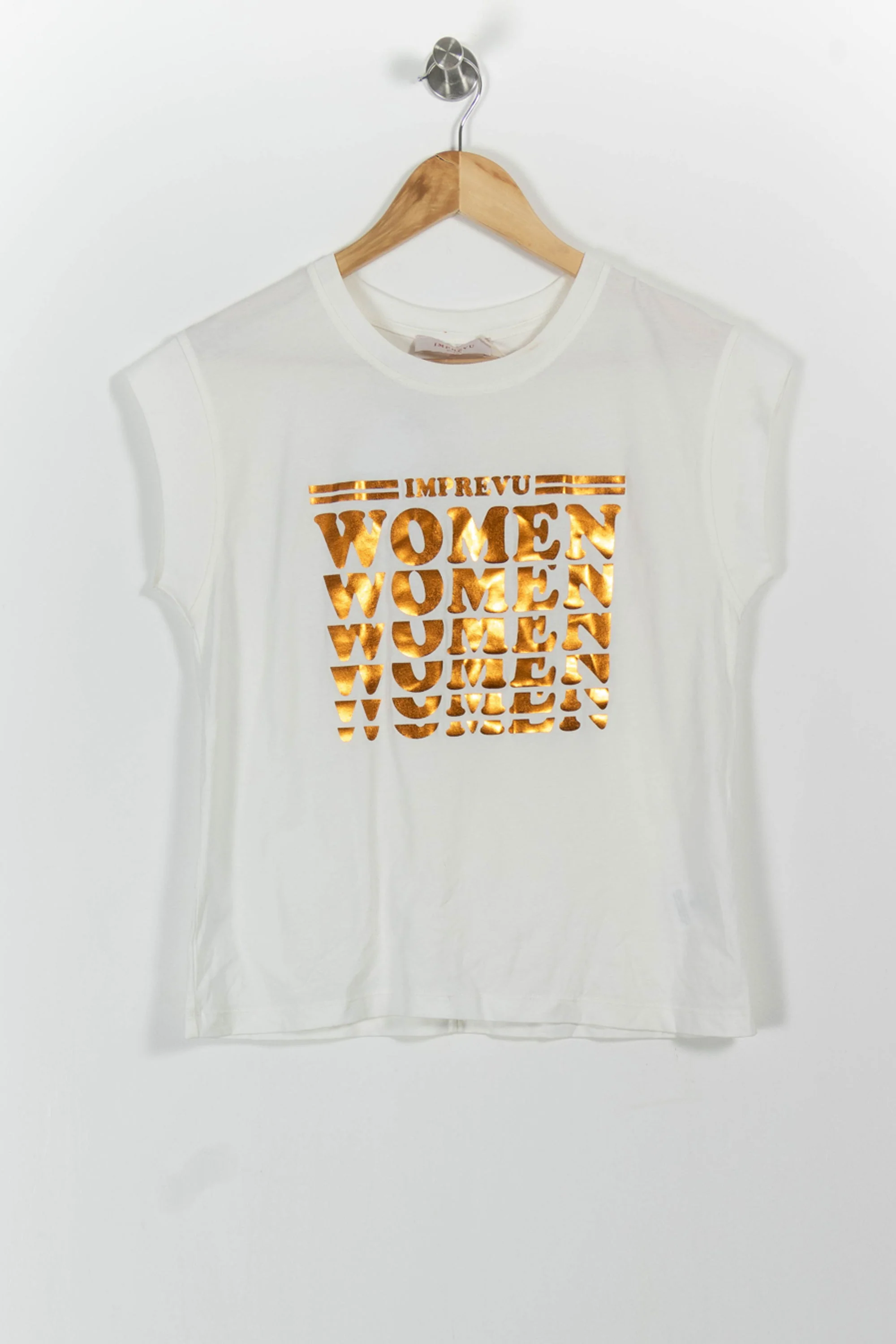 Tee-shirt Blanc et Doré - Taille XS/34 - Image 2