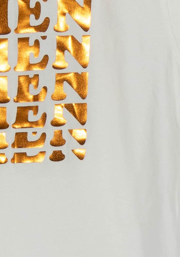 Tee-shirt Blanc et Doré - Taille XS/34 - Image 3