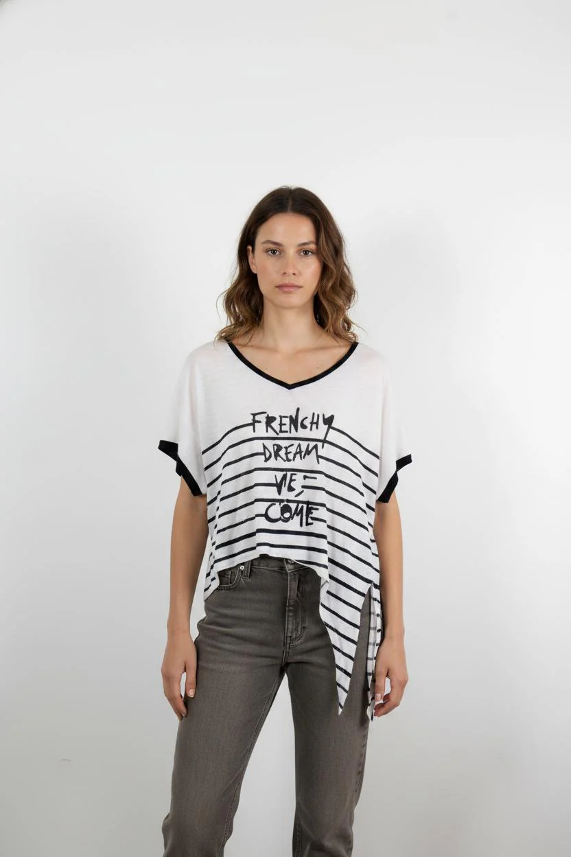 Tee-shirt Blanc et Noir - Taille M/38