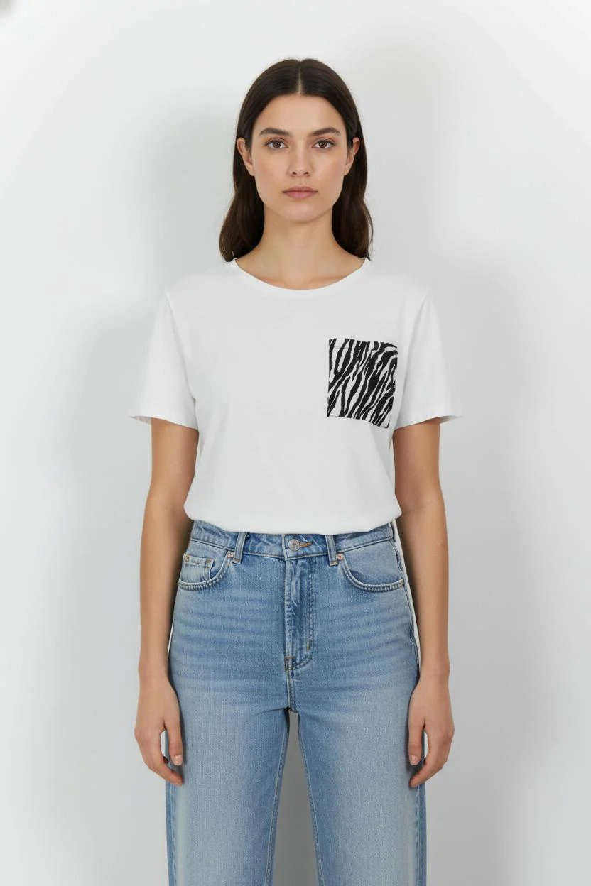 Tee-shirt Blanc et Noir - Taille S/36