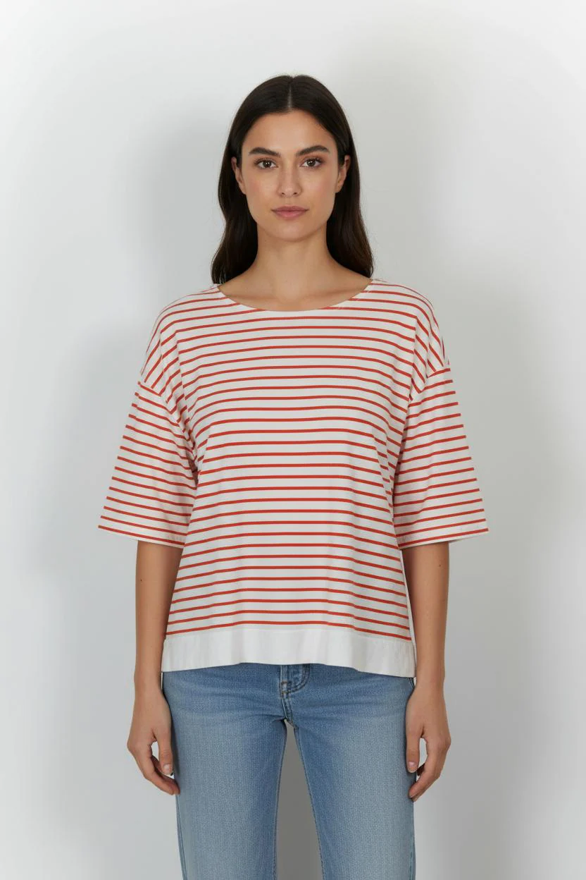 Tee-shirt Blanc et Rouge - Taille L/40