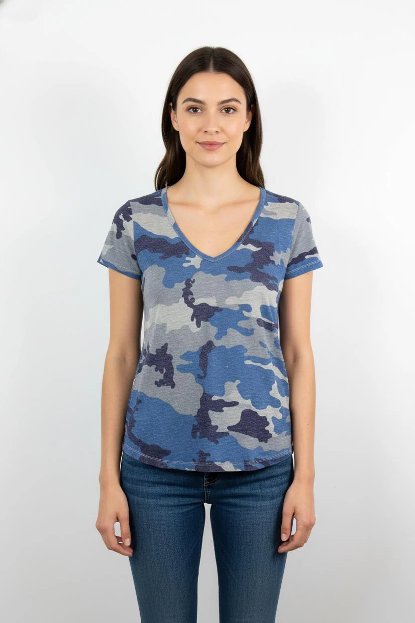 Tee-shirt Bleu et Gris - Taille S/36