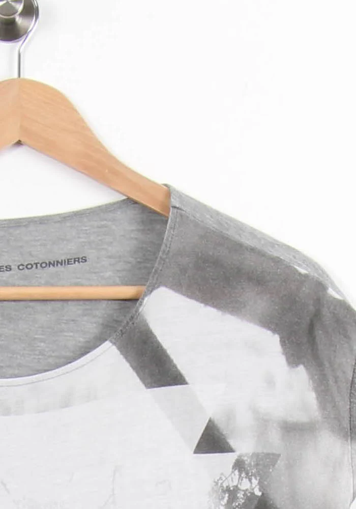 Tee-shirt Gris et Blanc - Taille S/36 - Image 3