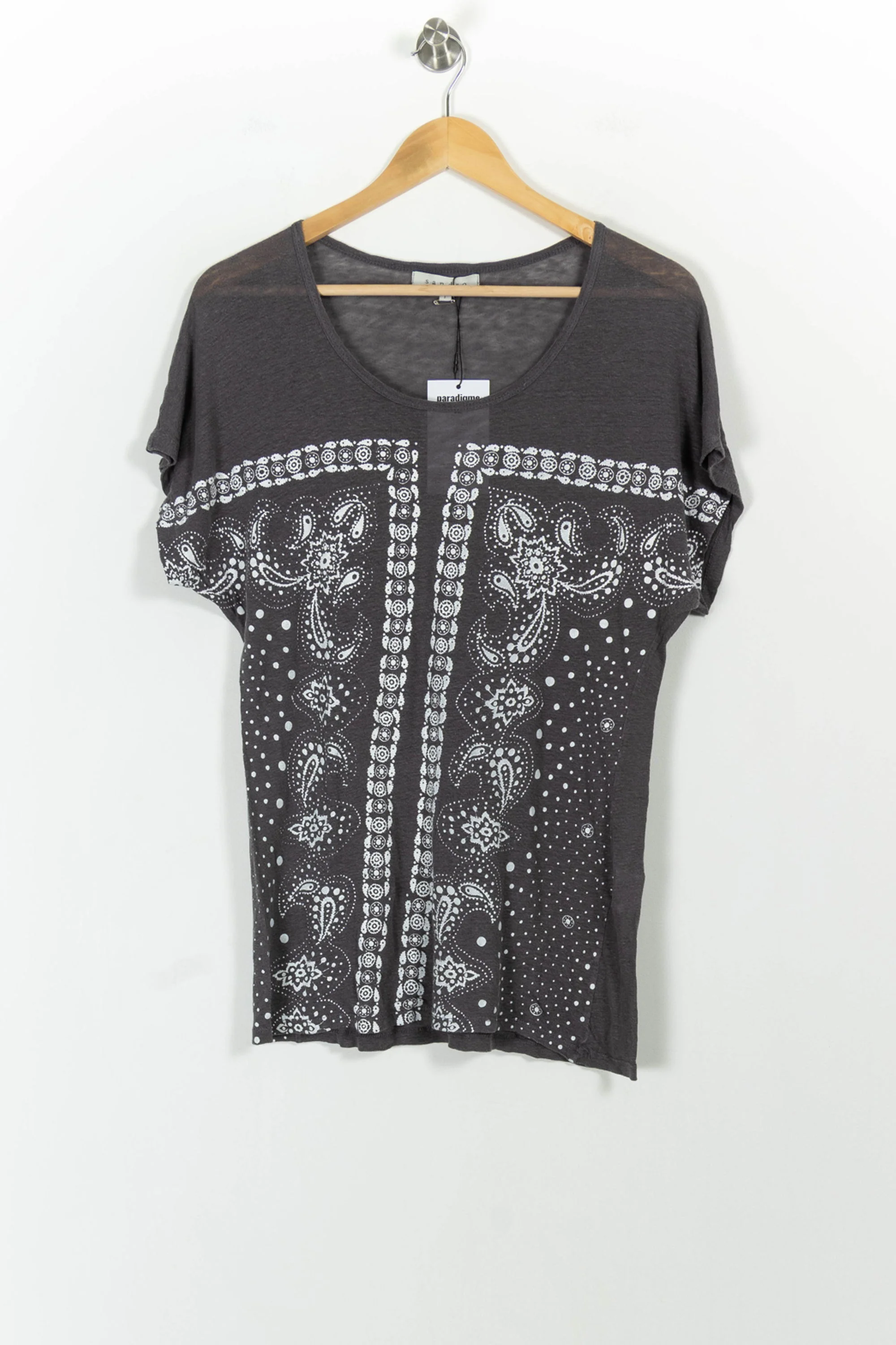 Tee-shirt Gris et Blanc - Taille S/36 - Image 2