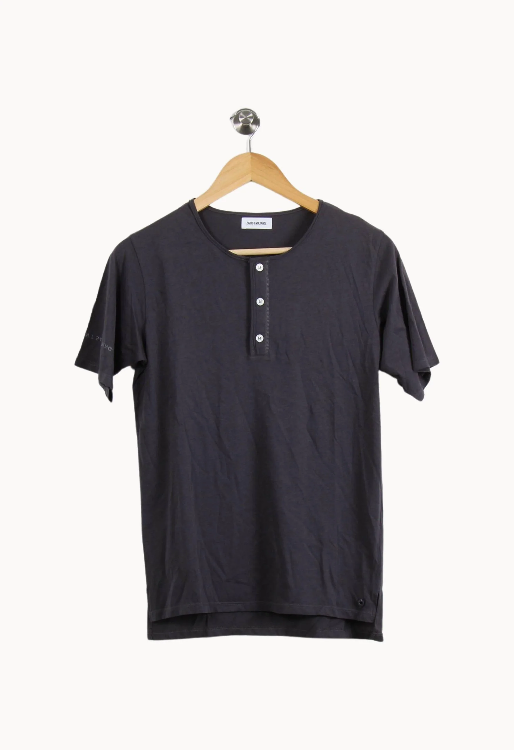 Tee-shirt Henley Bleu - Taille XS/34 - Image 2
