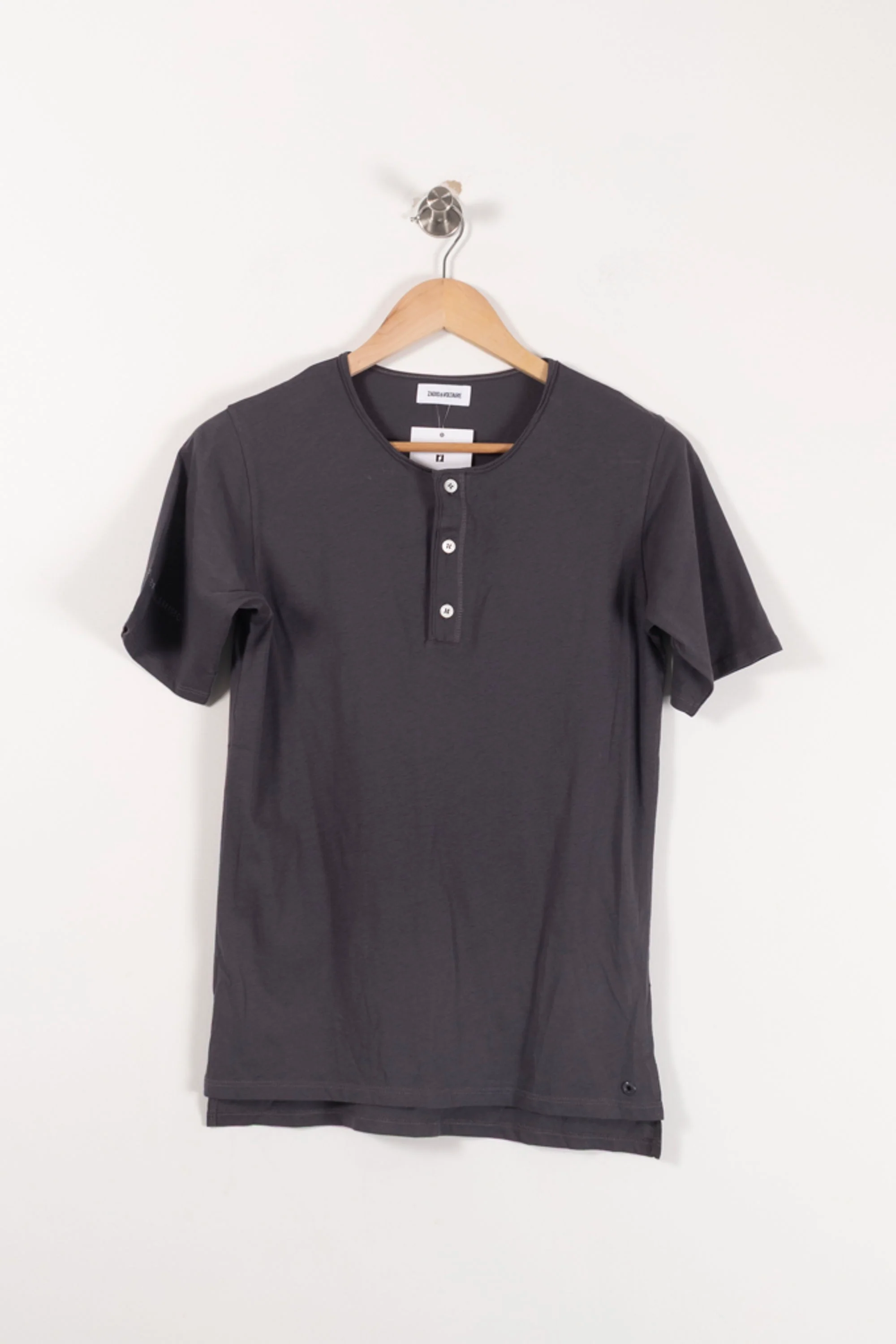 Tee-shirt Henley Gris - Taille XS/34 - Image 2