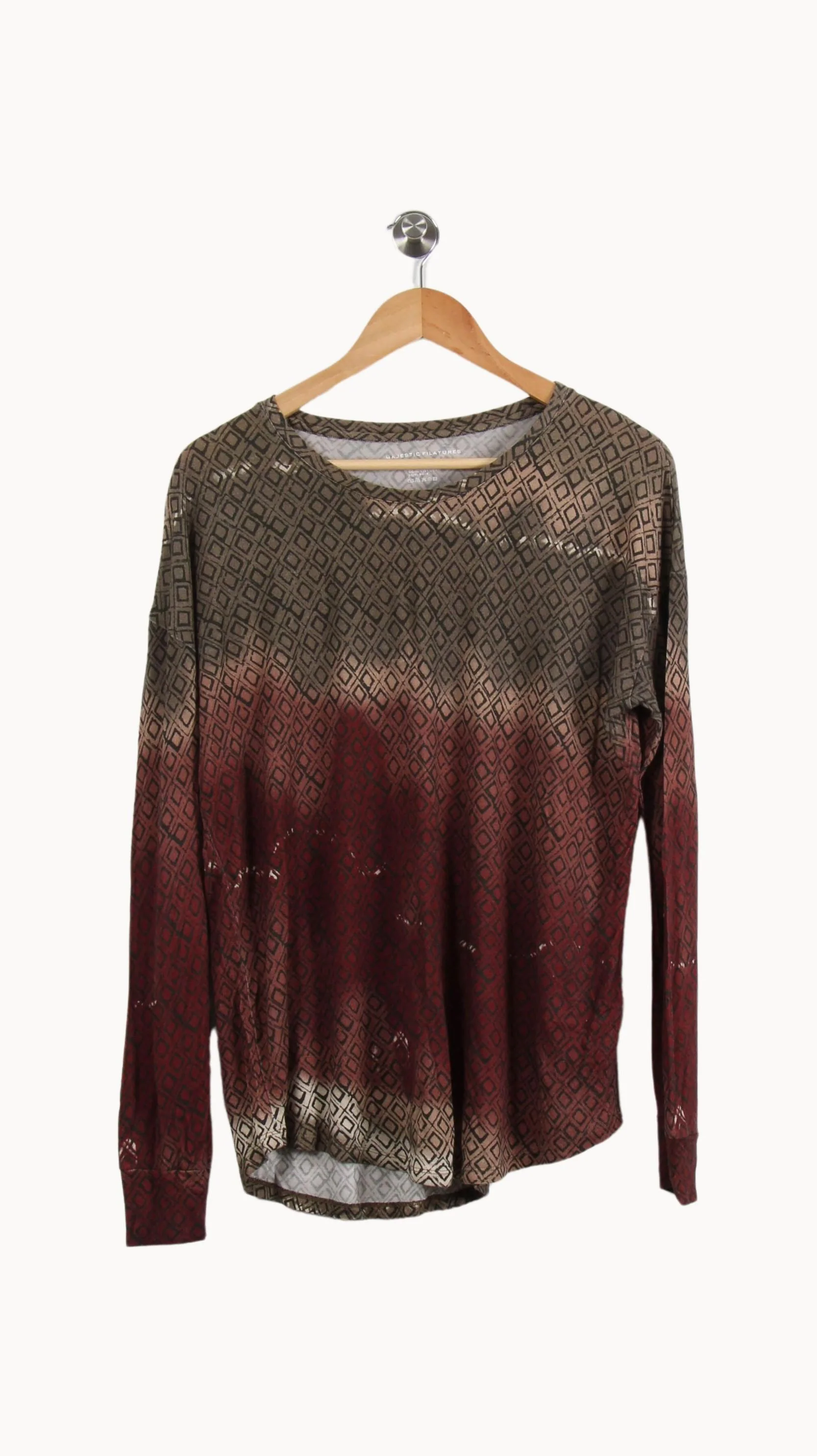 Tee-shirt Manches Longues Marron et Bordeaux - Taille S/36 - Image 2