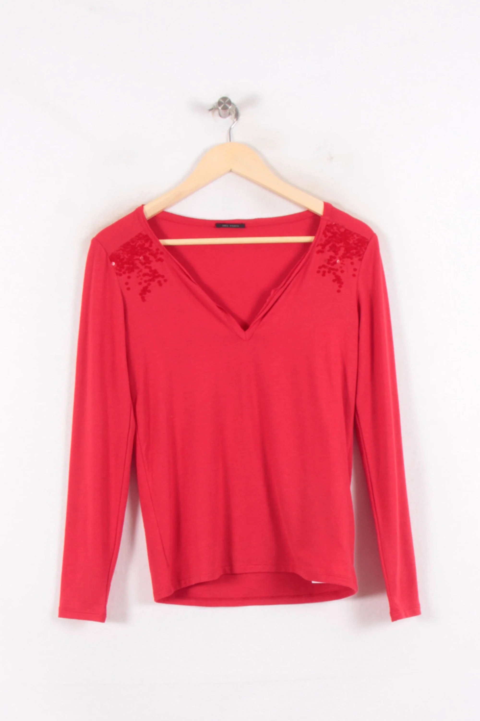 Tee-shirt Manches Longues Rouge - Taille XS/34 - Image 2