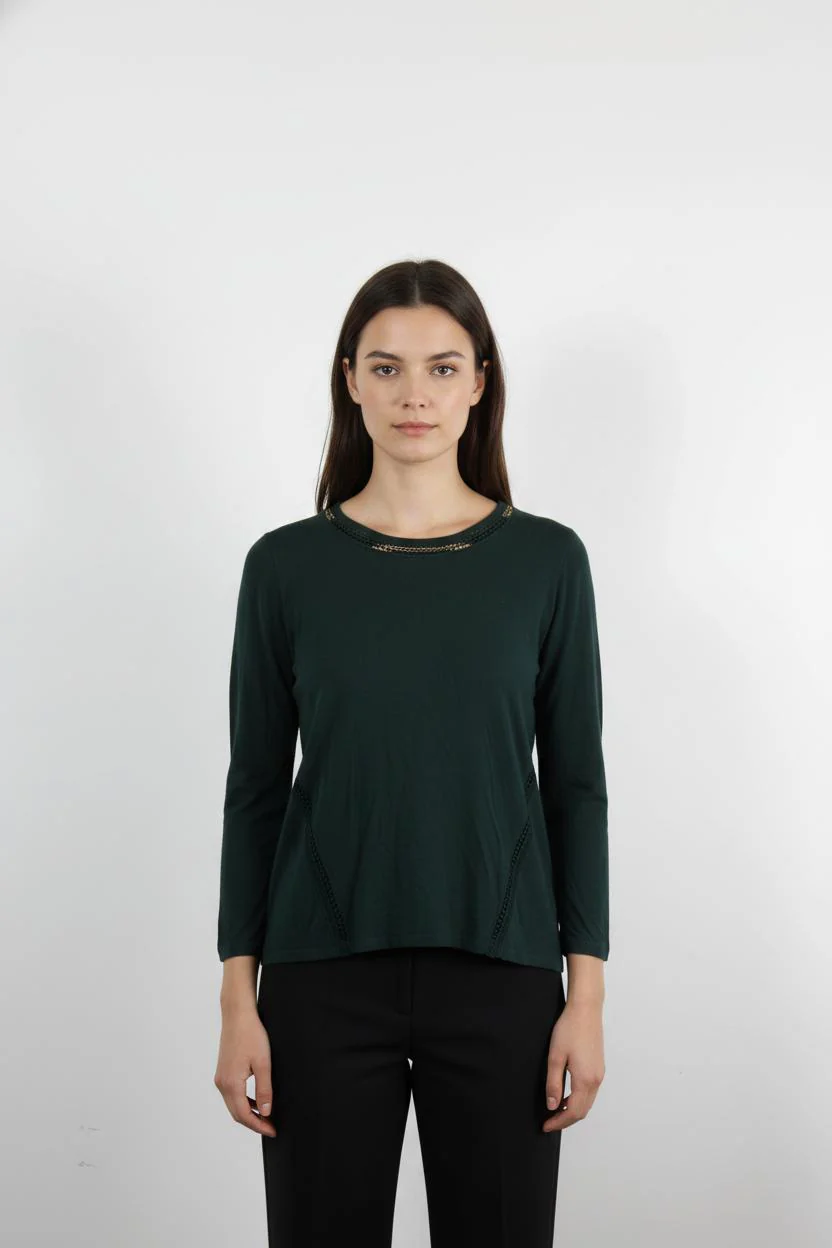 Tee-shirt Manches Longues Vert - Taille L/40