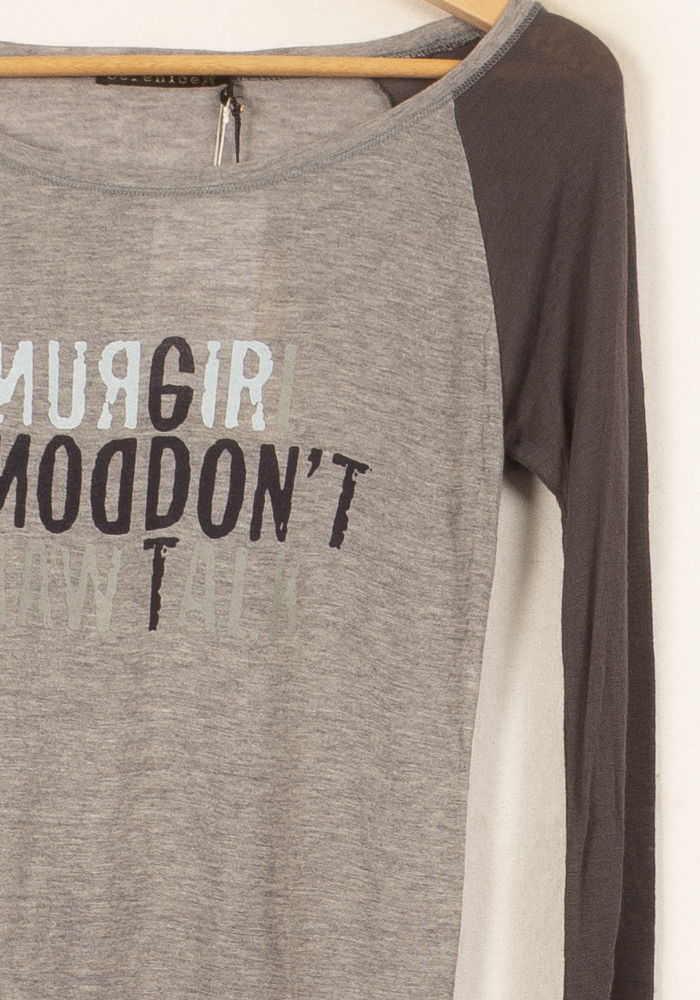 Tee-shirt manches raglan Gris et Marron - Taille S/36 - Image 3