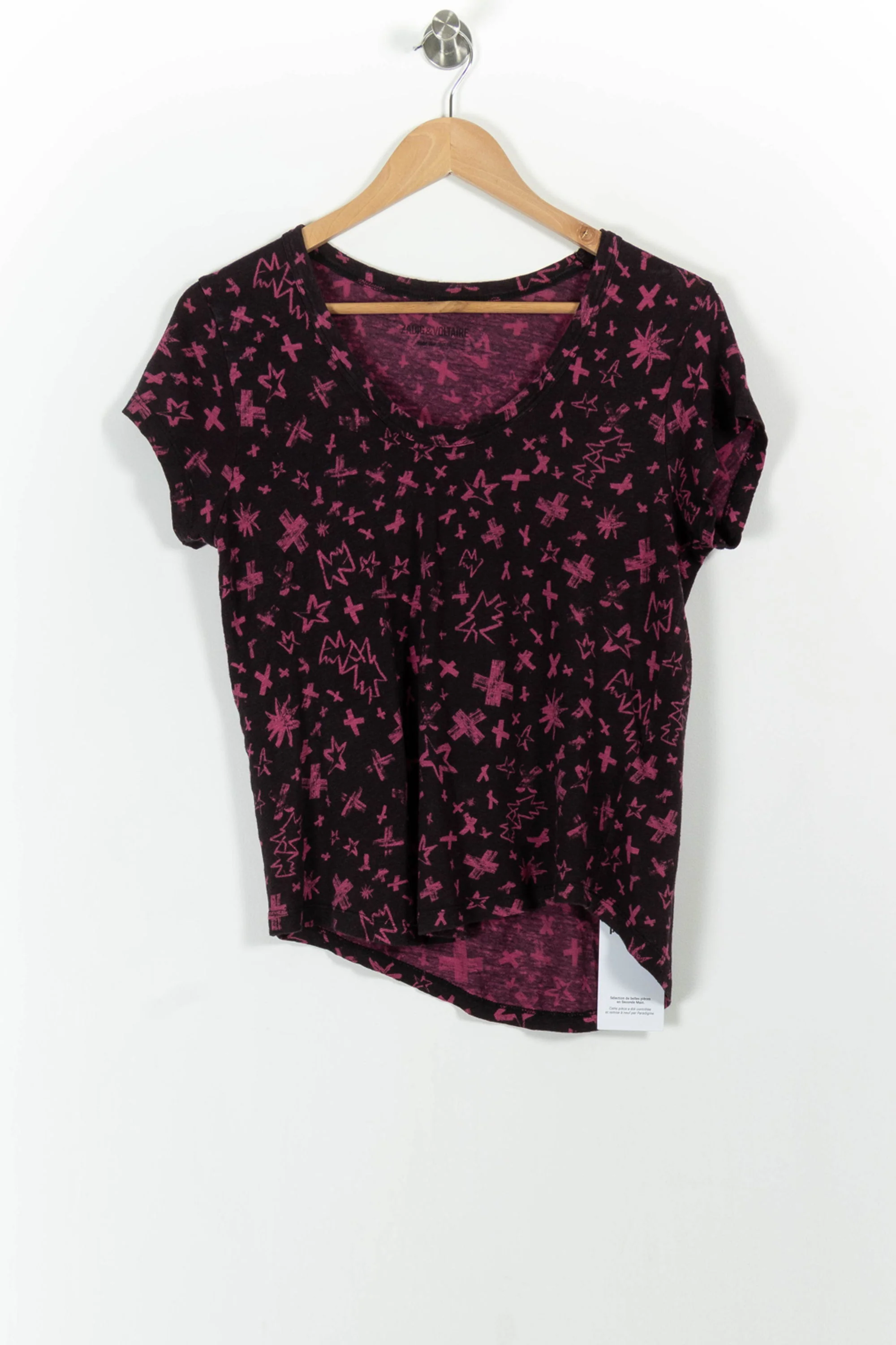 Tee-shirt Noir et Rose - Taille S/36 - Image 2