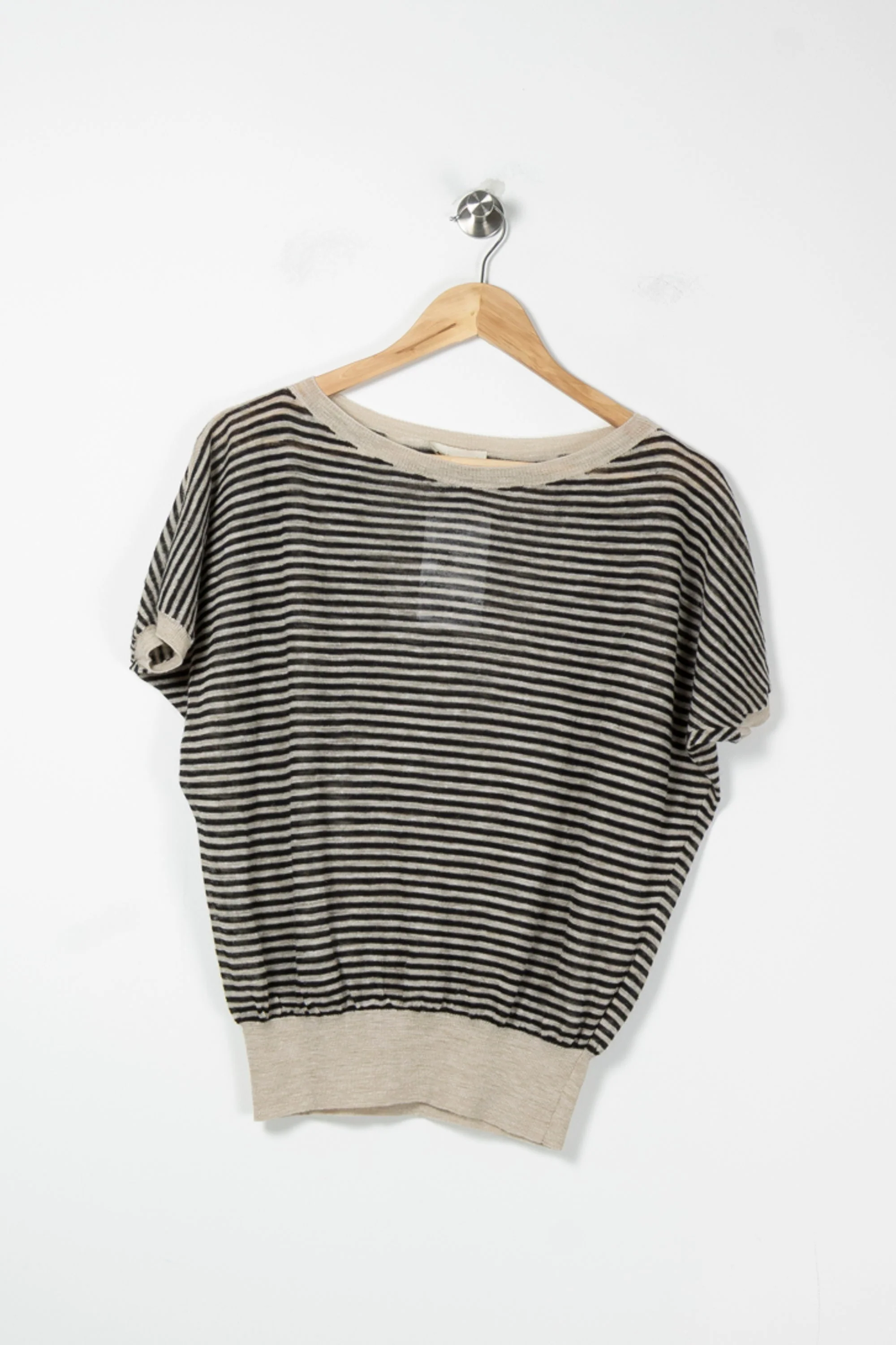Tee-shirt Rayé Beige et Noir - Taille S/36 - Image 2