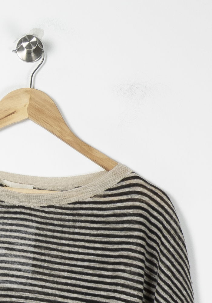 Tee-shirt Rayé Beige et Noir - Taille S/36 - Image 3
