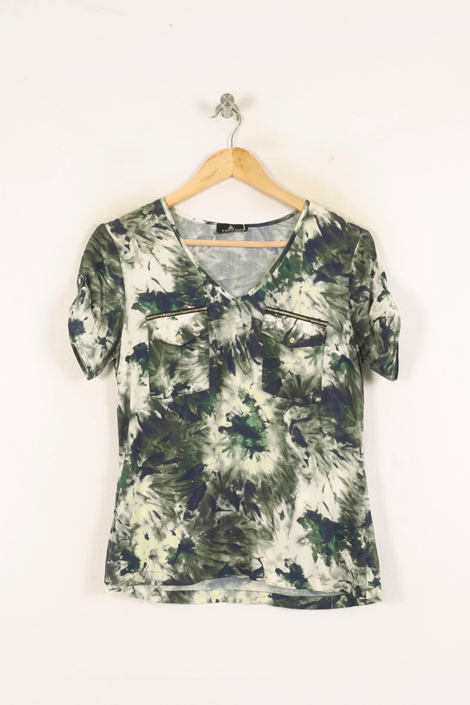 Tee-shirt Vert et Blanc - Taille XS/34 - Image 2