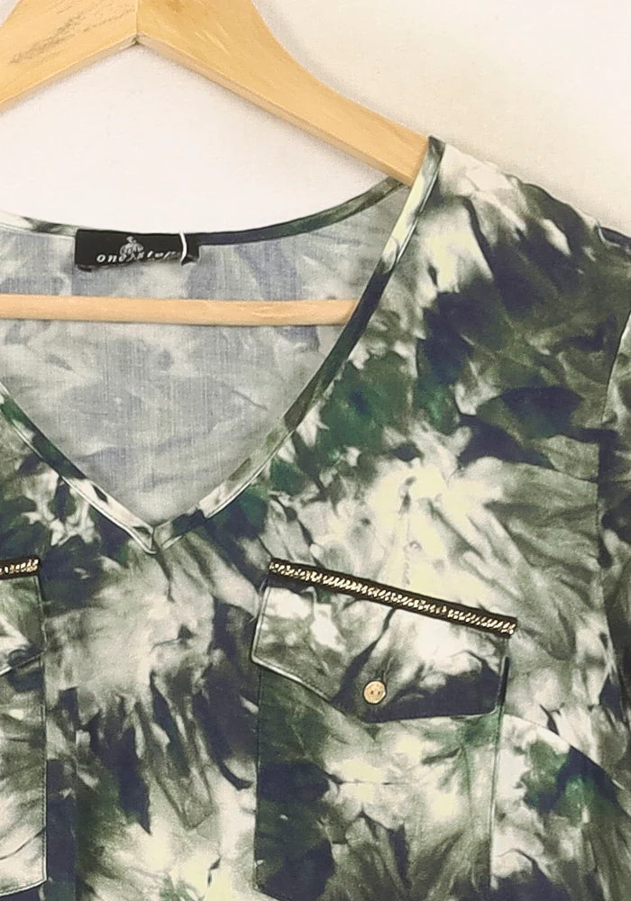 Tee-shirt Vert et Blanc - Taille XS/34 - Image 3