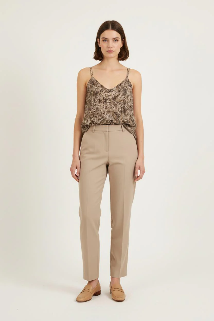 Top Beige et Marron - Taille S/36