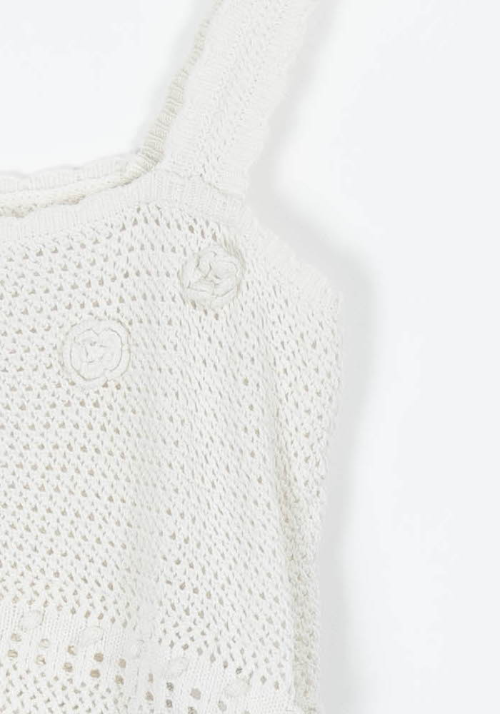 Top Croché Beige - Taille L/40 - Image 3
