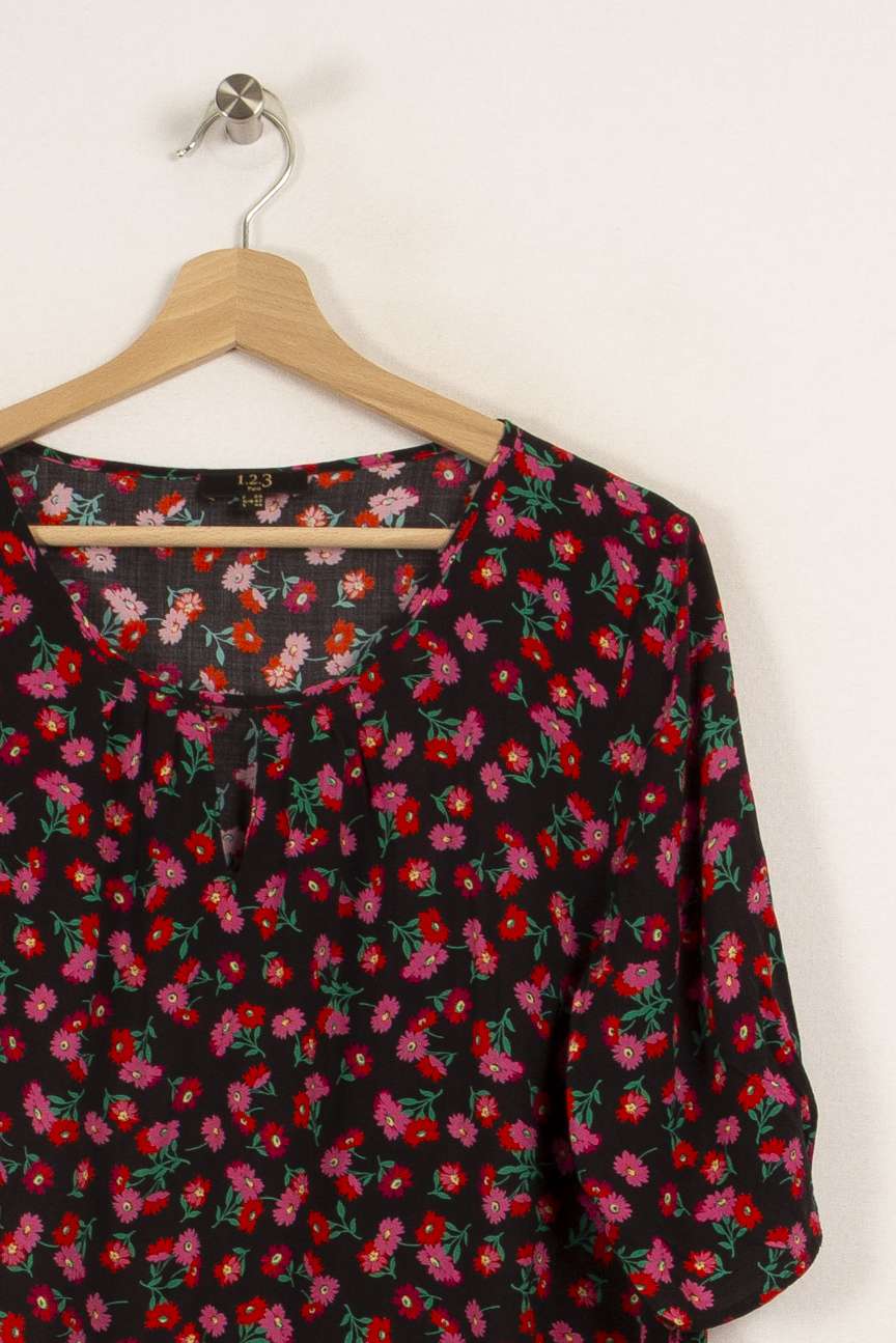 Top noir à fleurs - Taille XXL/44 - Image 3