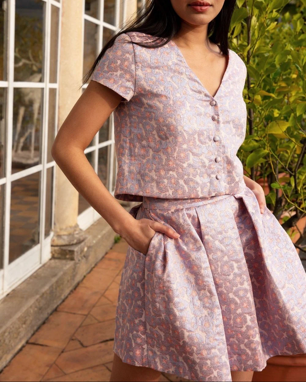 Jupe Courte Rose et Bleu - Taille M/38 - Image 2