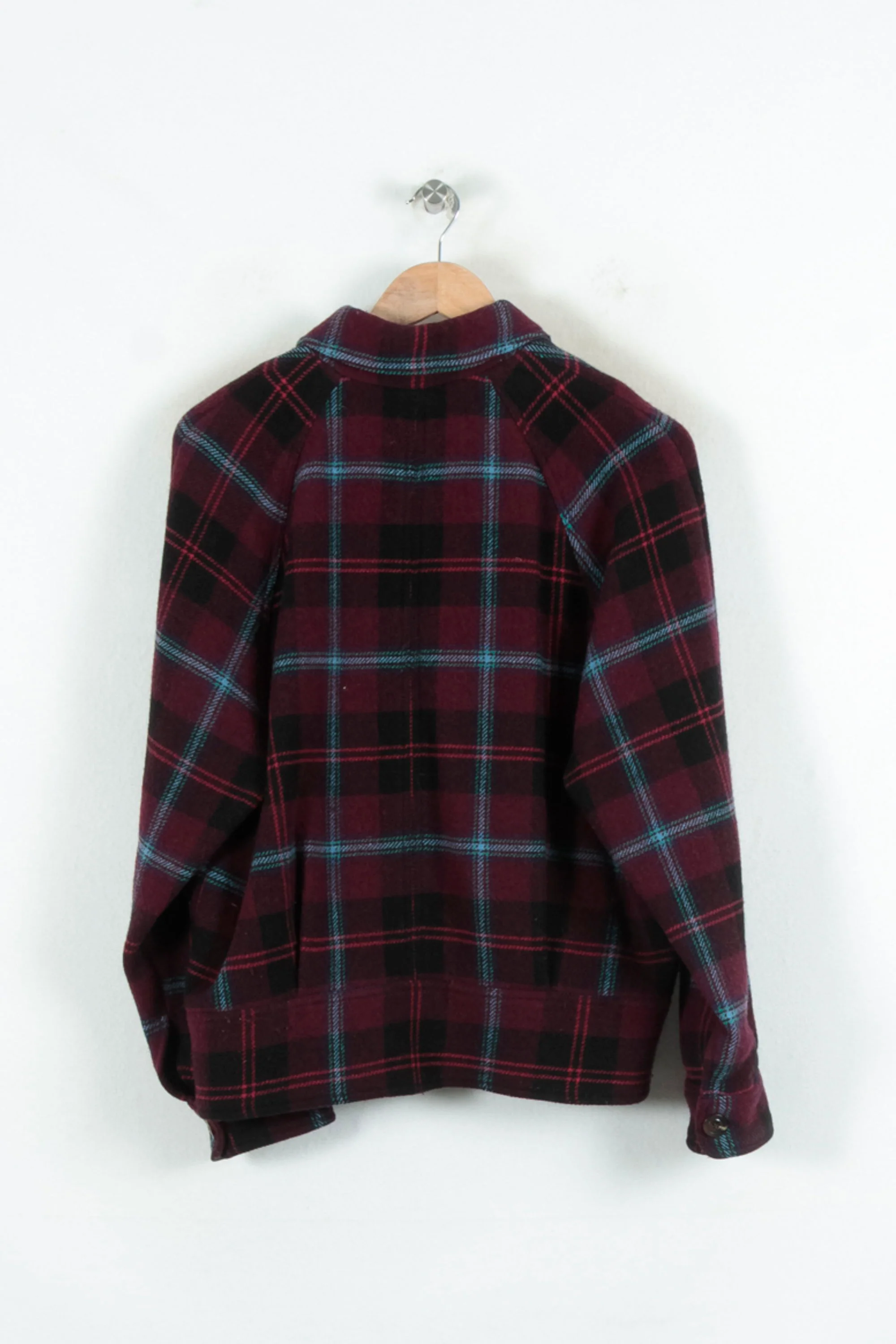 Veste à Carreaux Bordeaux et Noir - Taille XS/34 - Image 4