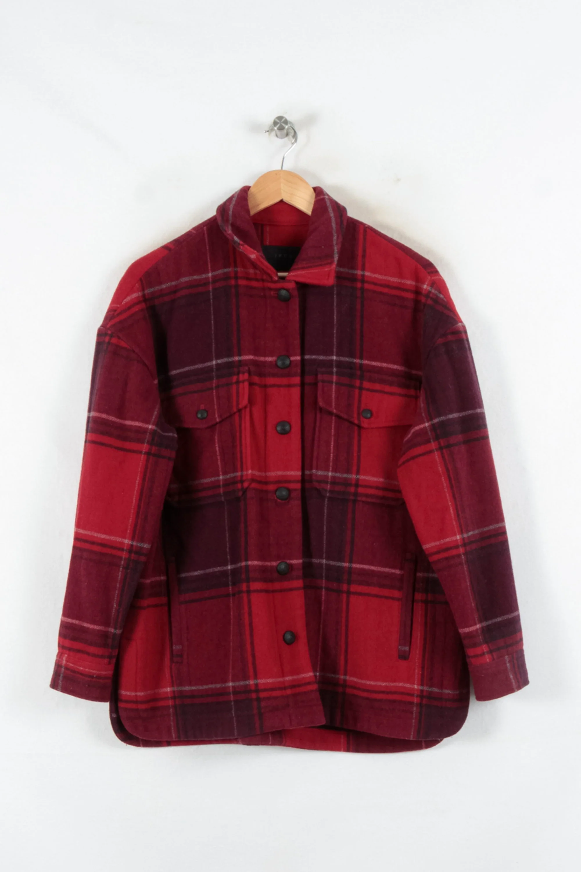 Veste à Carreaux Rouge et Bordeaux - Taille M/38 - Image 2